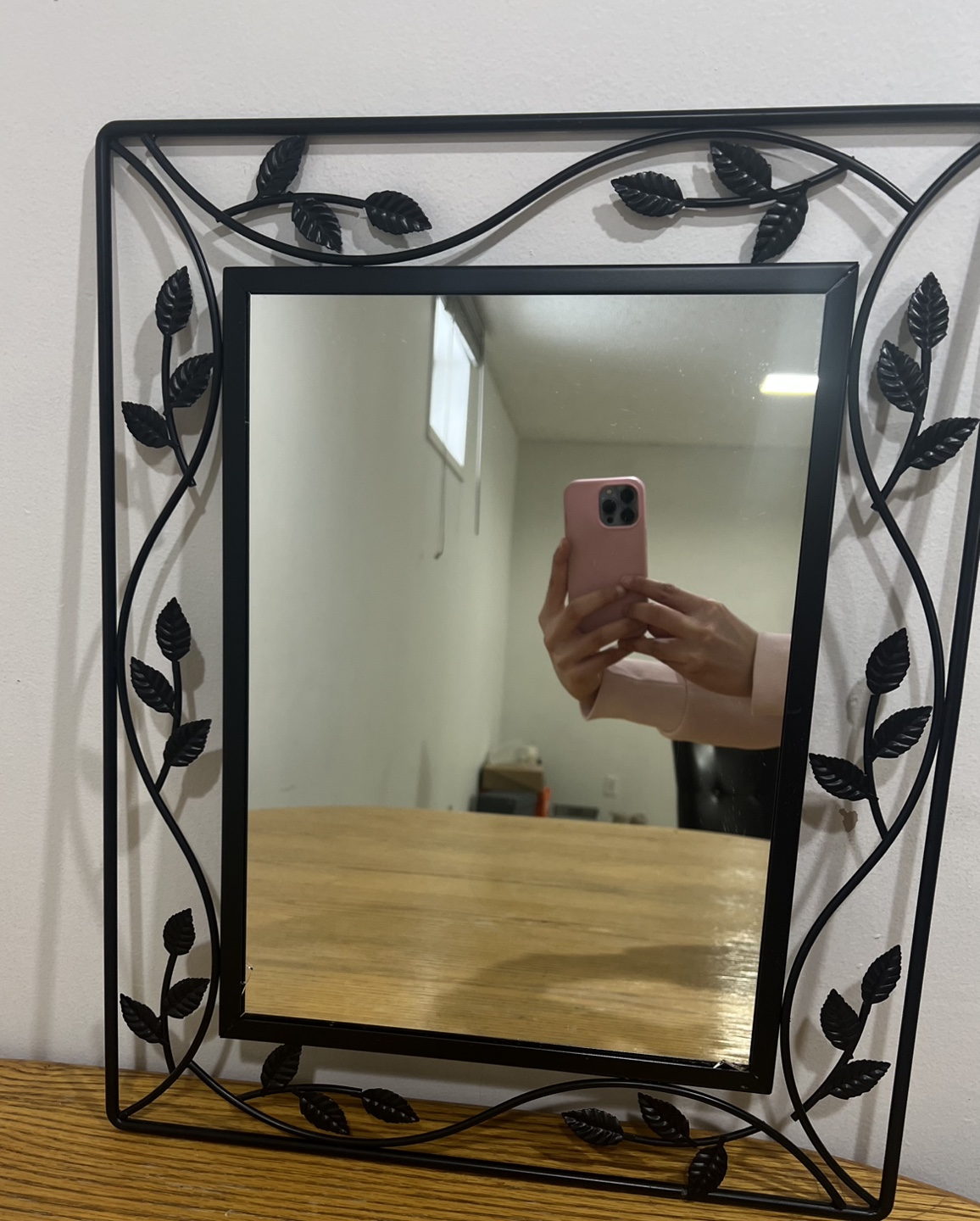 Black Metal Framed Wall Mirror - photo 2
