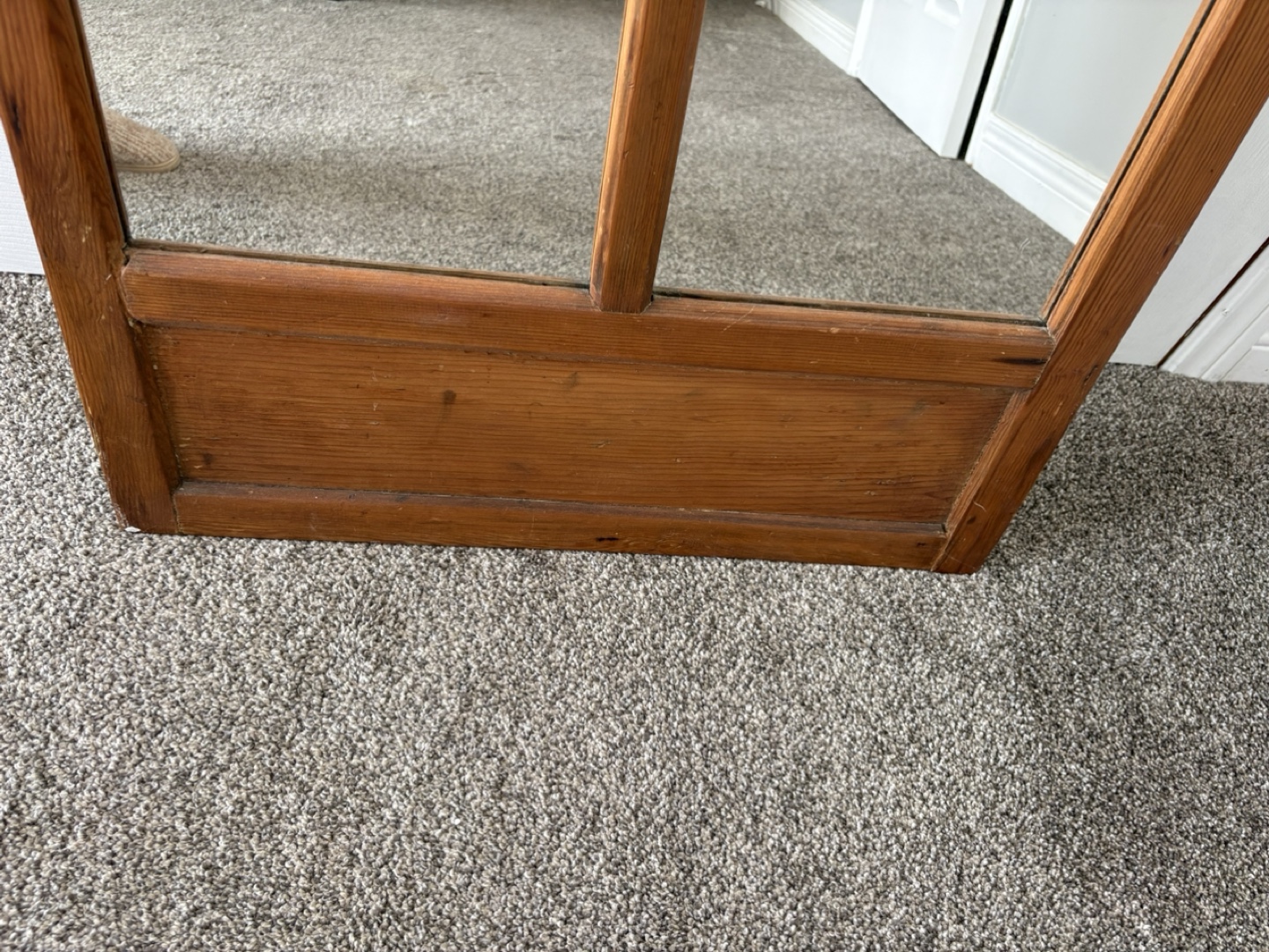 Vintage Wooden Rectangular 4 Panel Mirror - photo 3