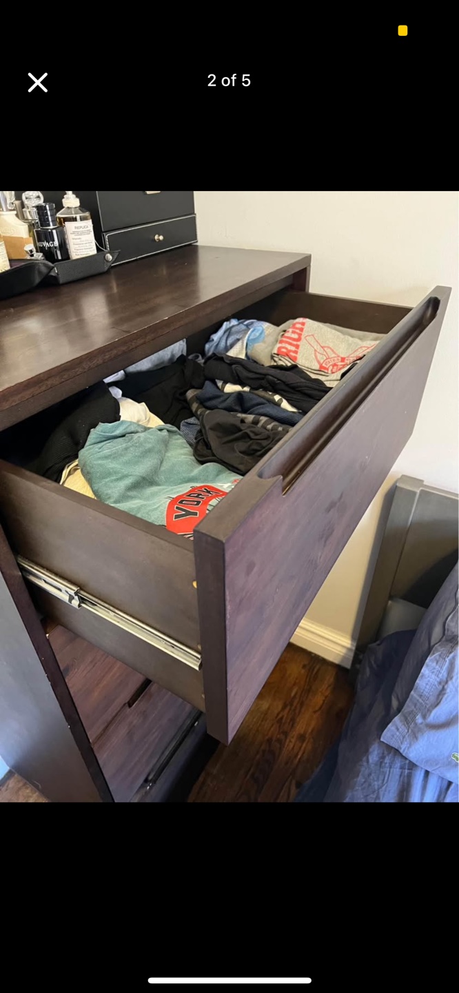 Dark Brown Wooden 4-Drawer Chest - photo 4