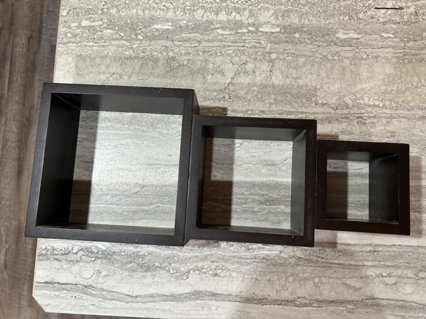 Set of 3 Black Cube Floating Shelves