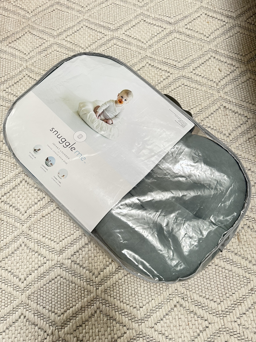 SnuggleMe Organic Cotton Infant Lounger - Sage - photo 3