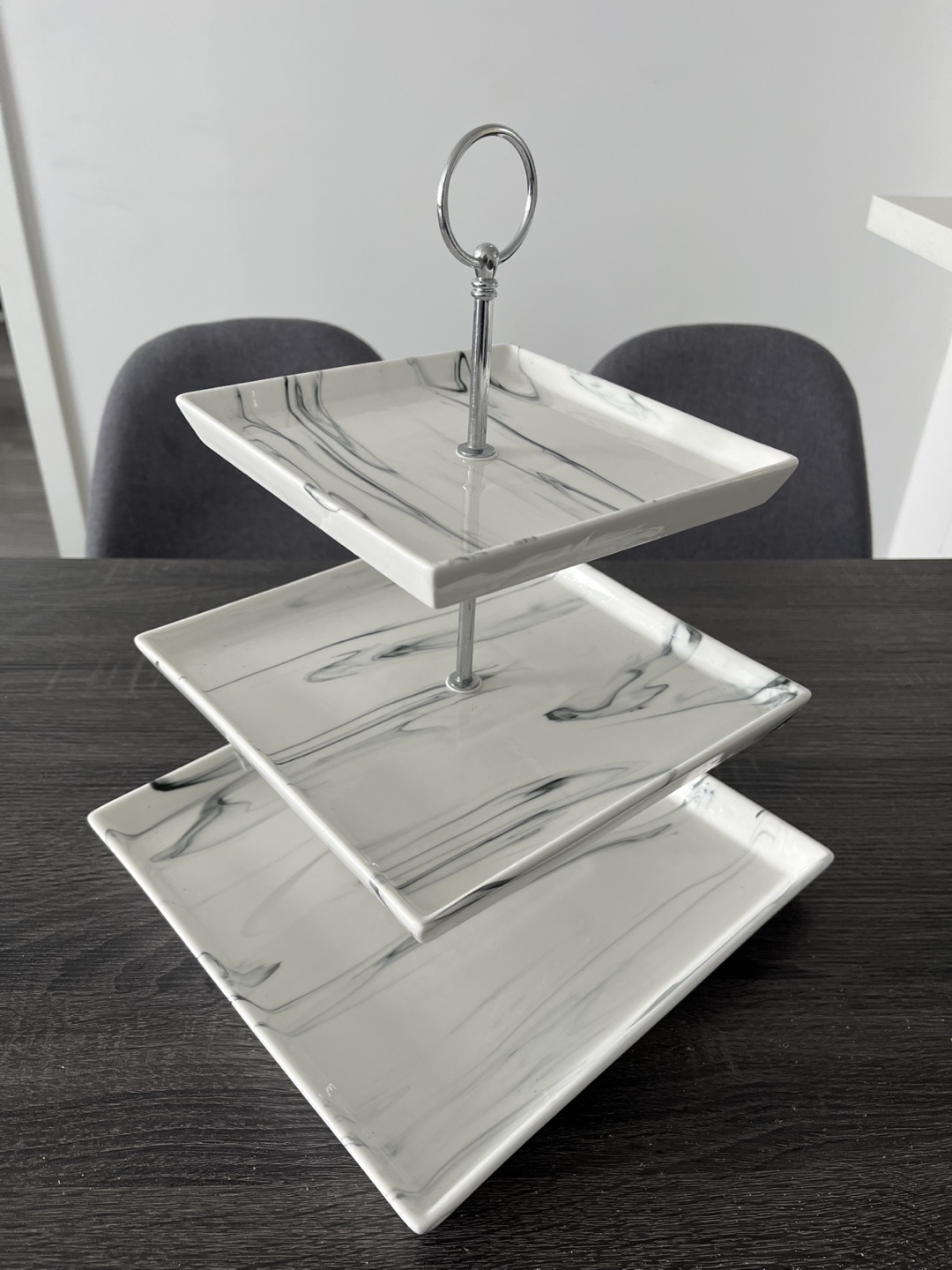 Marble Porcelain Buffet Stand 3-Tier - photo 2