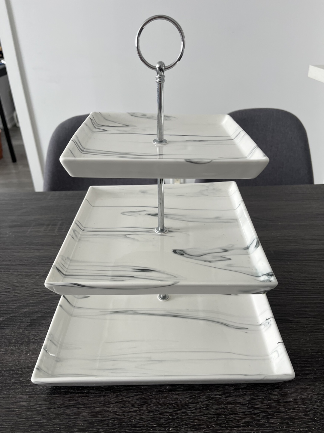 Marble Porcelain Buffet Stand 3-Tier