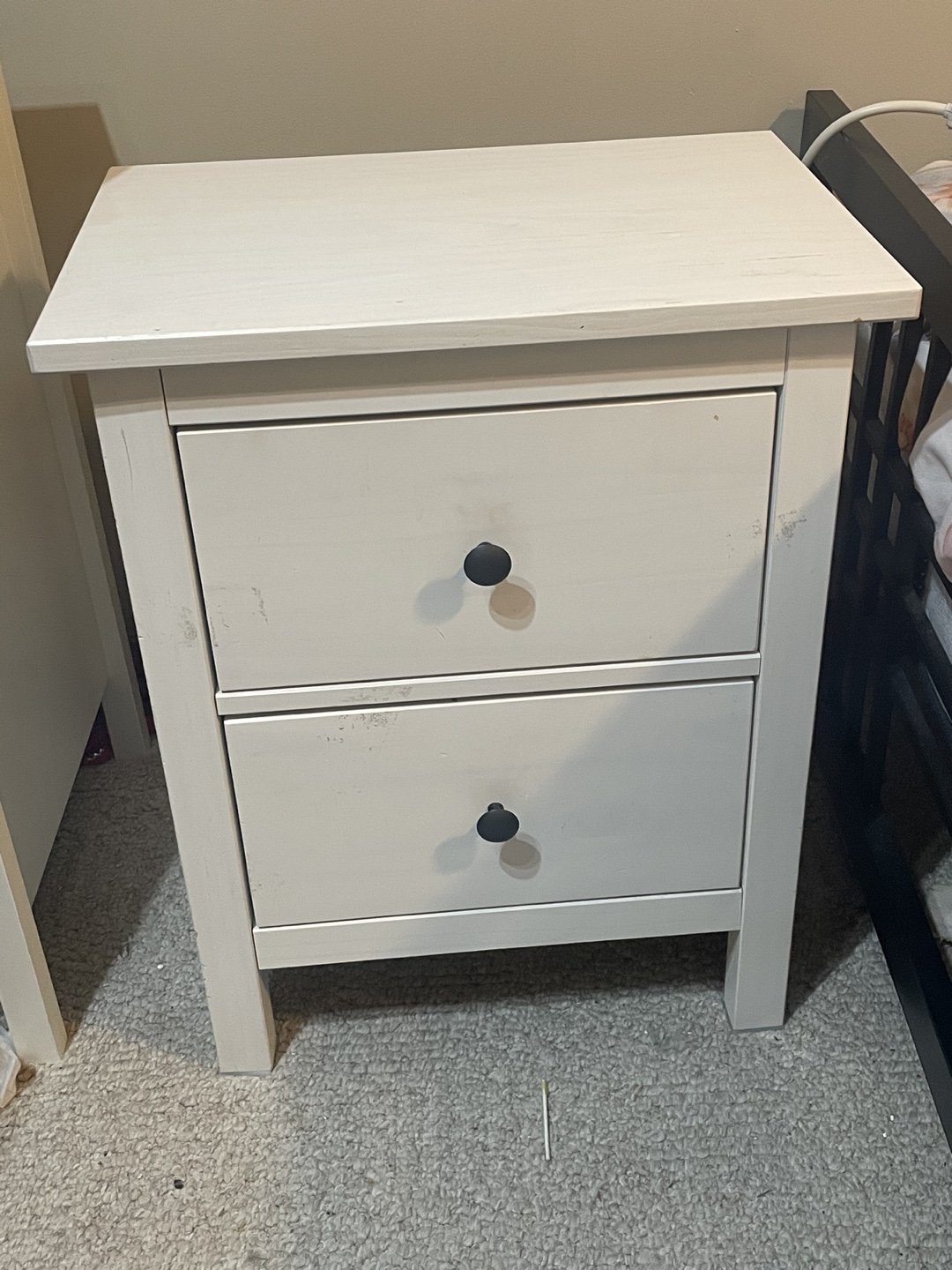 White Two-Drawer Nightstand.For Serious Buyers