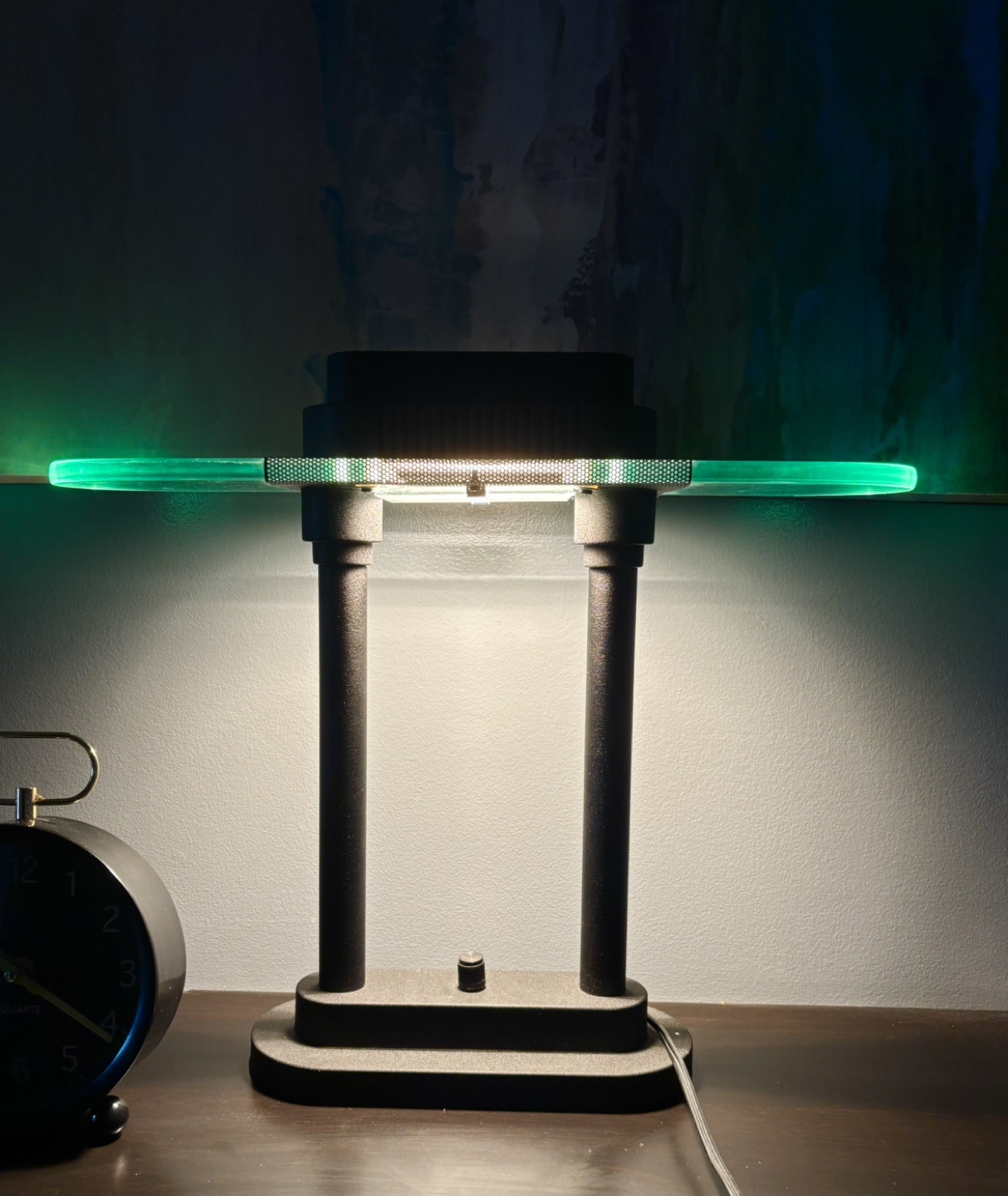 Vintage Desk Lamp with Glass Top
