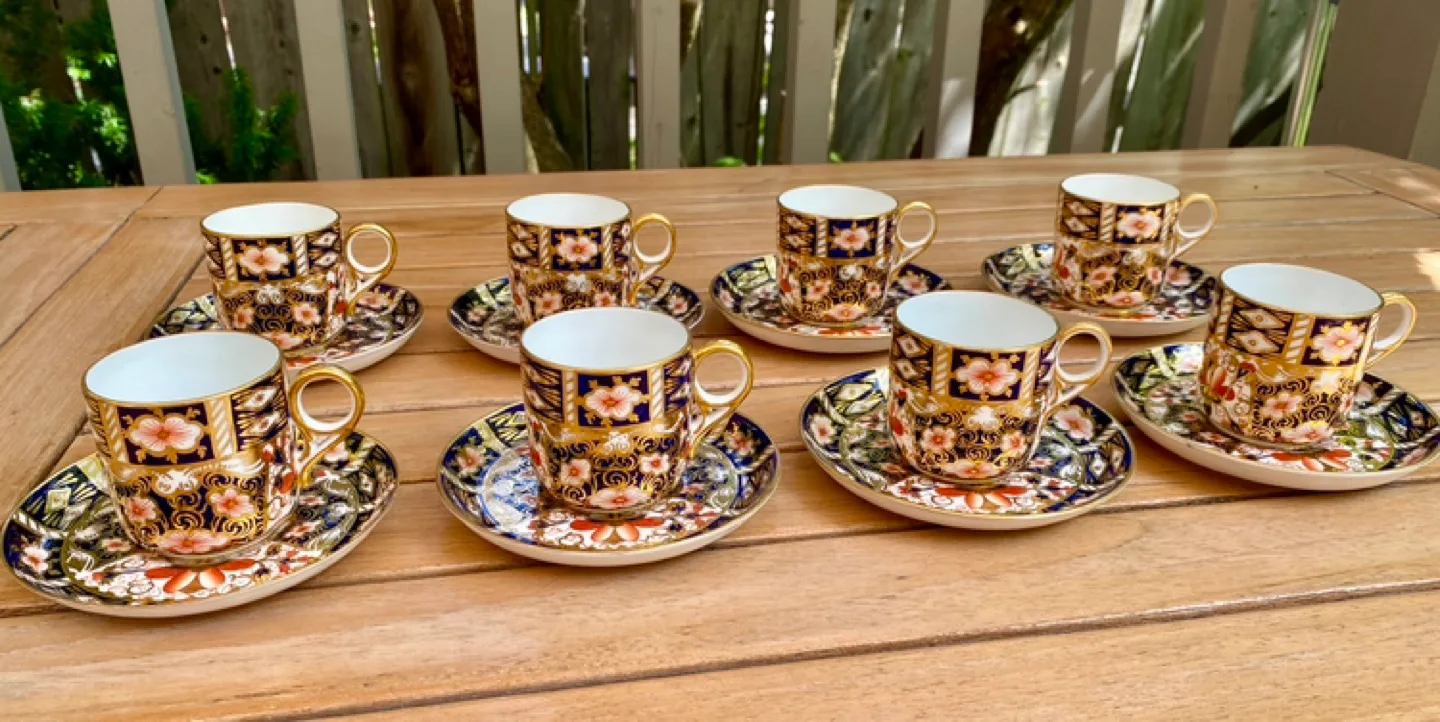 EARLY1900’s Royal Crown Derby Imari 2451 demitasse cups/saucers image indicator(5)