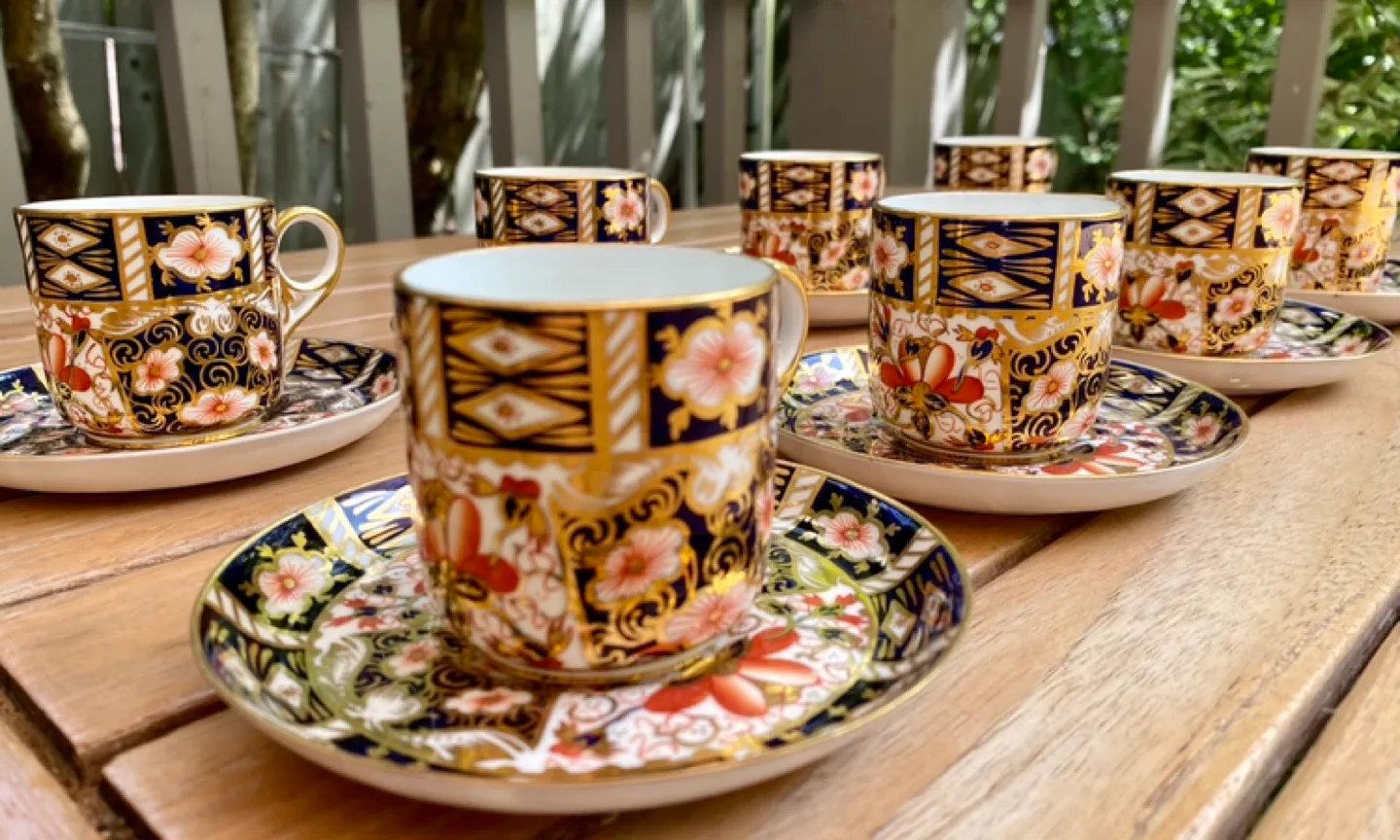 EARLY1900’s Royal Crown Derby Imari 2451 demitasse cups/saucers image indicator(3)