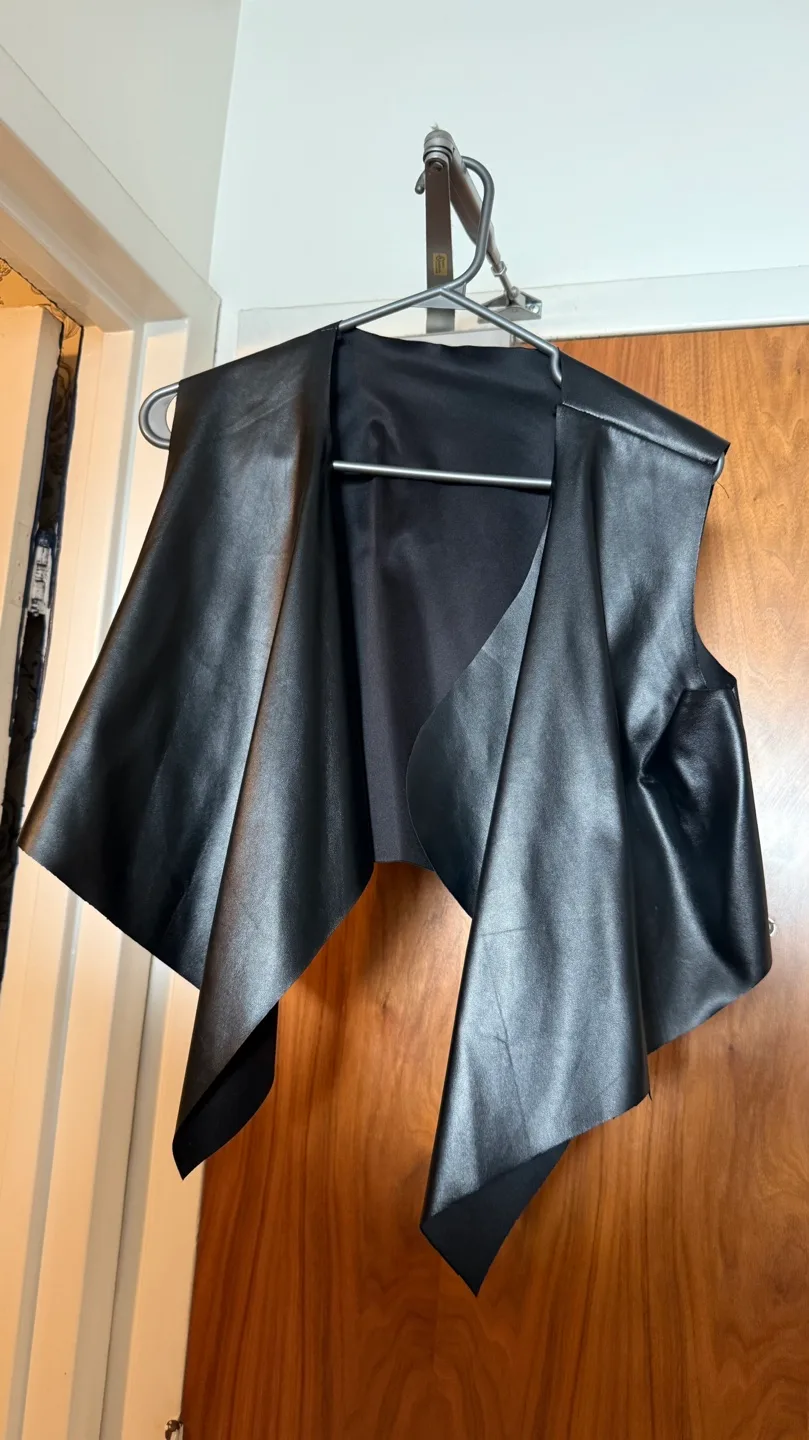 Black Faux Leather Vest thumbnail
