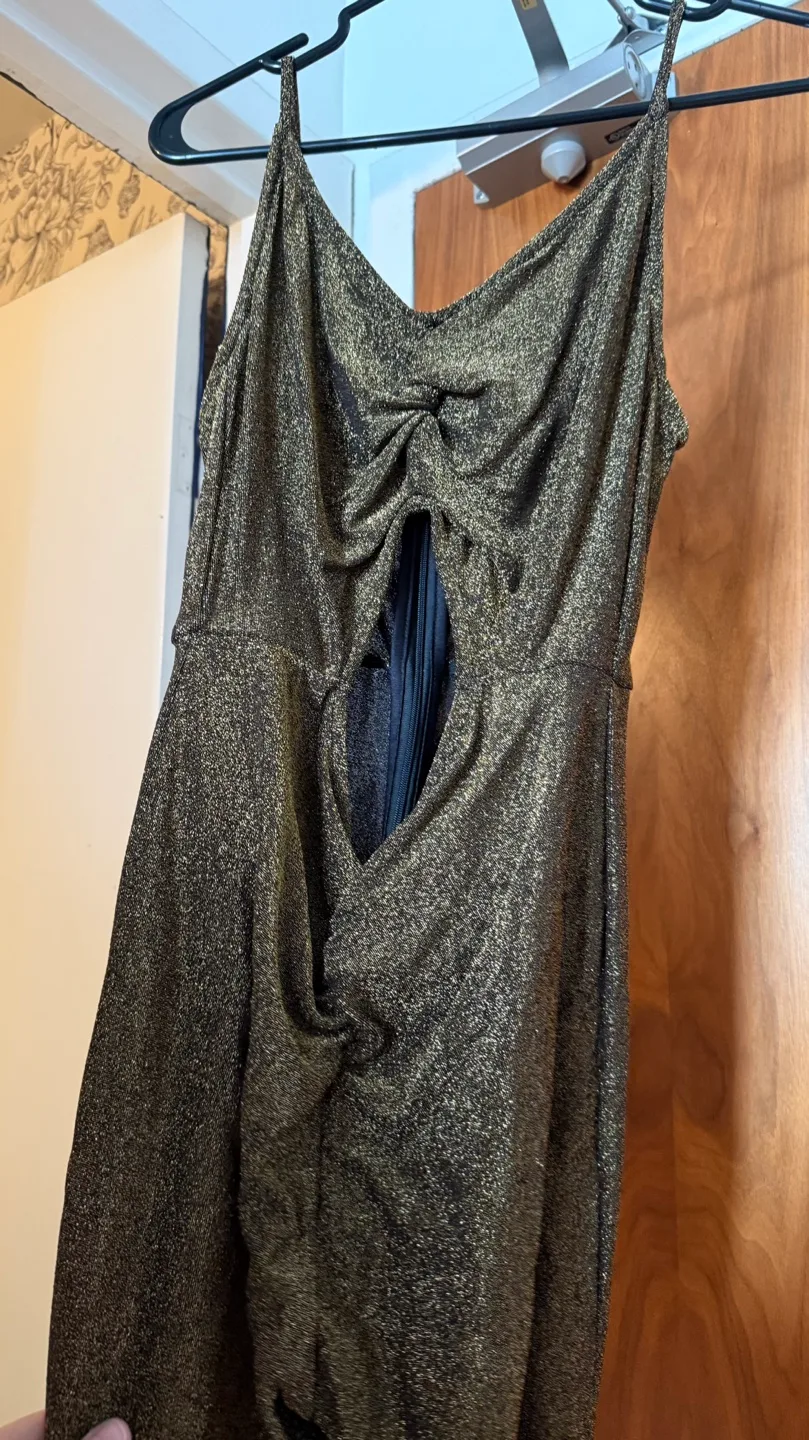 Forever 21 Gold Glitter Jumpsuit thumbnail