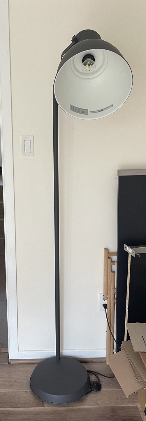 Ikea Modern Floor Lamp, Dark Grey Metal, Adjustable Shade - photo 3