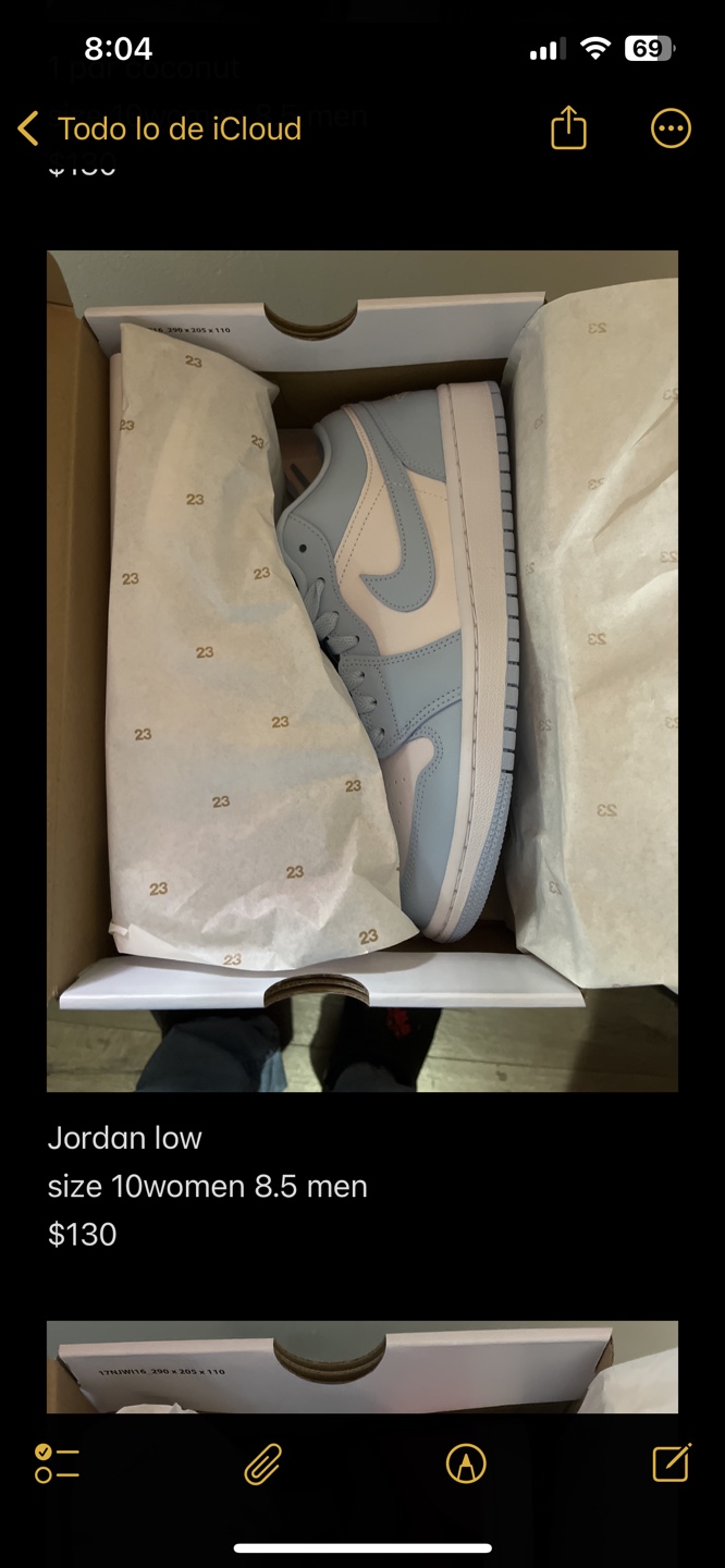 Jordan Low Light Blue Sneakers - Women's Size 10 / Men's 8.5