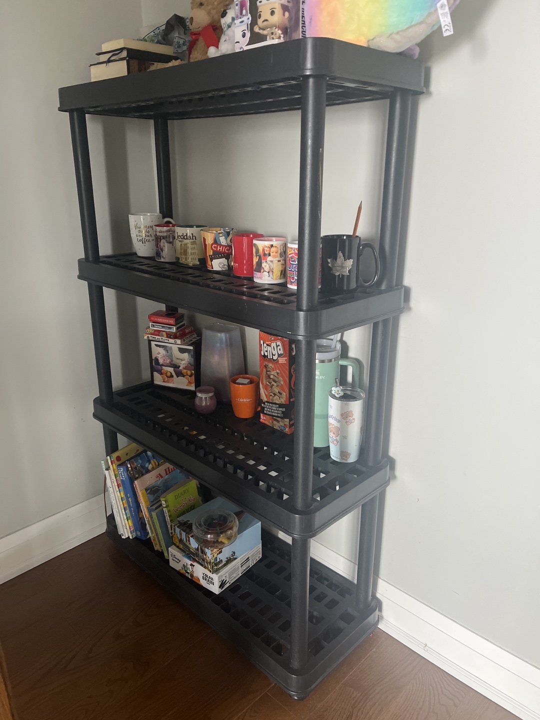 Black 4-Tier Shelving Unit