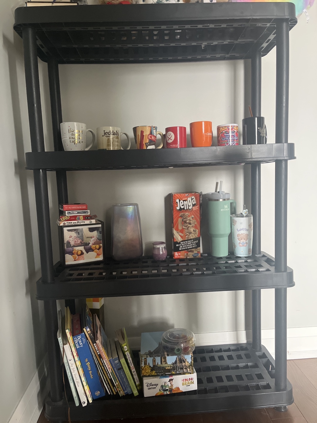 Black 4-Tier Shelving Unit - photo 3