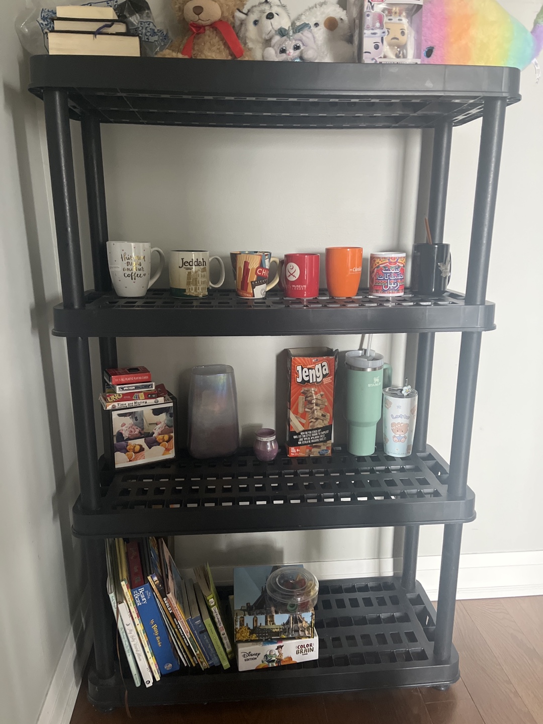 Black 4-Tier Shelving Unit - photo 4