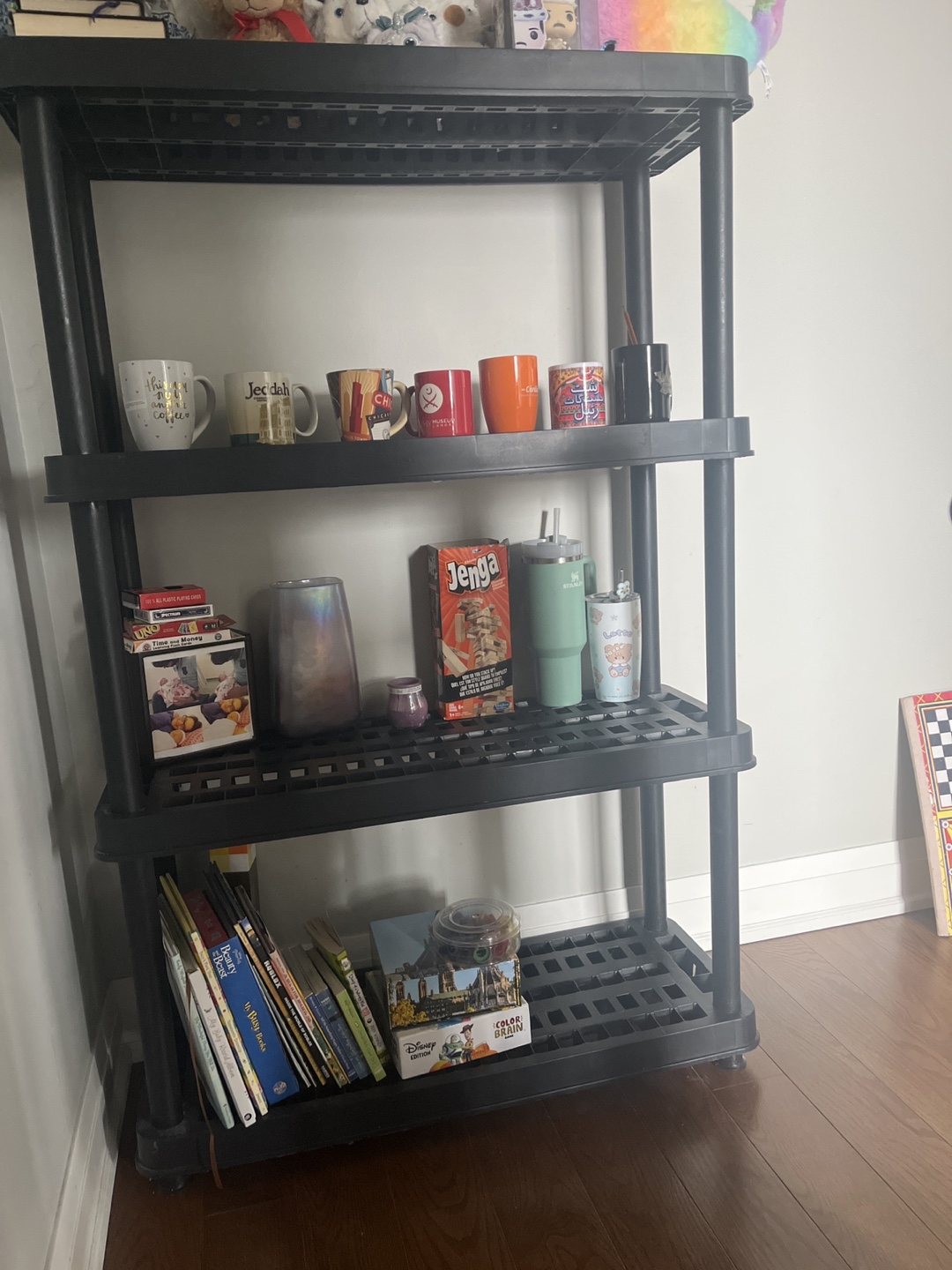Black 4-Tier Shelving Unit - photo 2