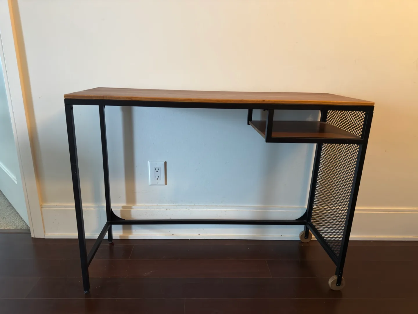 IKEA Desk with Metal Frame and Wheels image indicator(4)