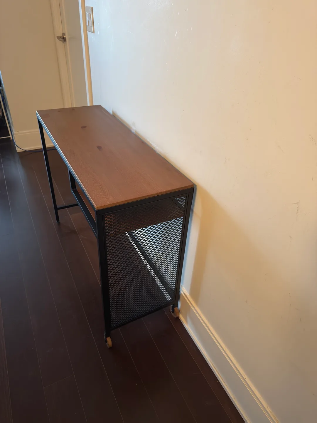 IKEA Desk with Metal Frame and Wheels image indicator(3)