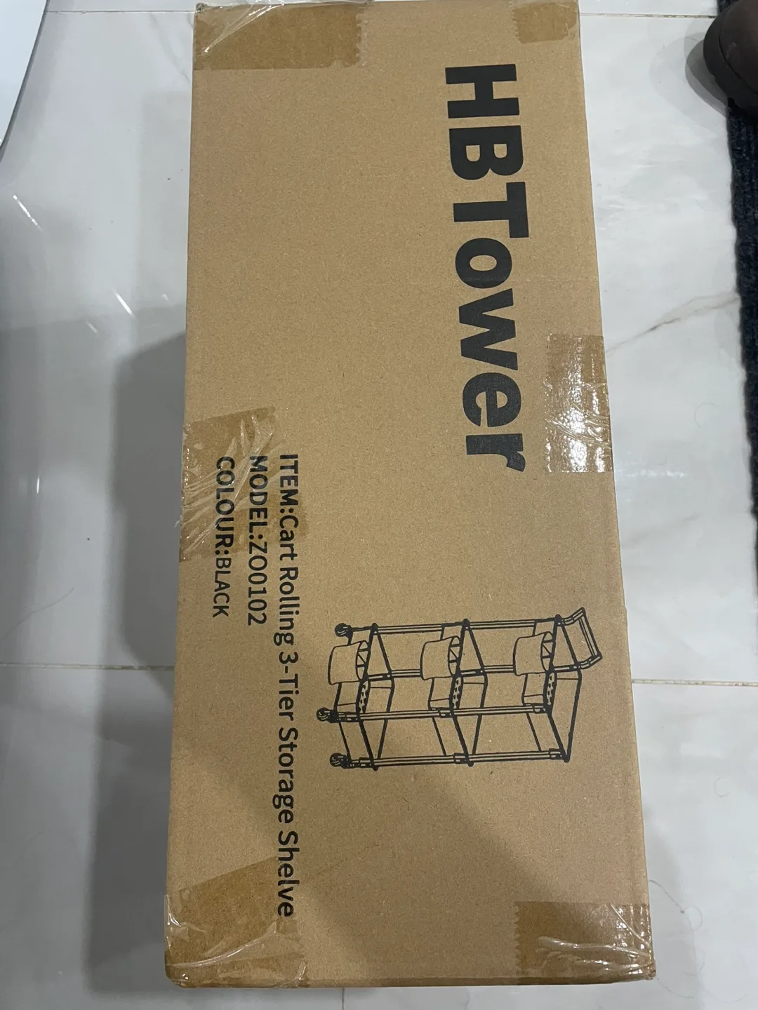 HB Tower 3-Tier Rolling Cart - Black image indicator(2)