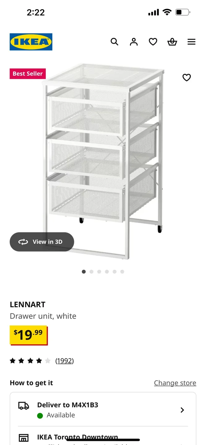 DECLUTTER: IKEA LENHART 3-Drawer Unit, White. 2 units for $22 image indicator(4)