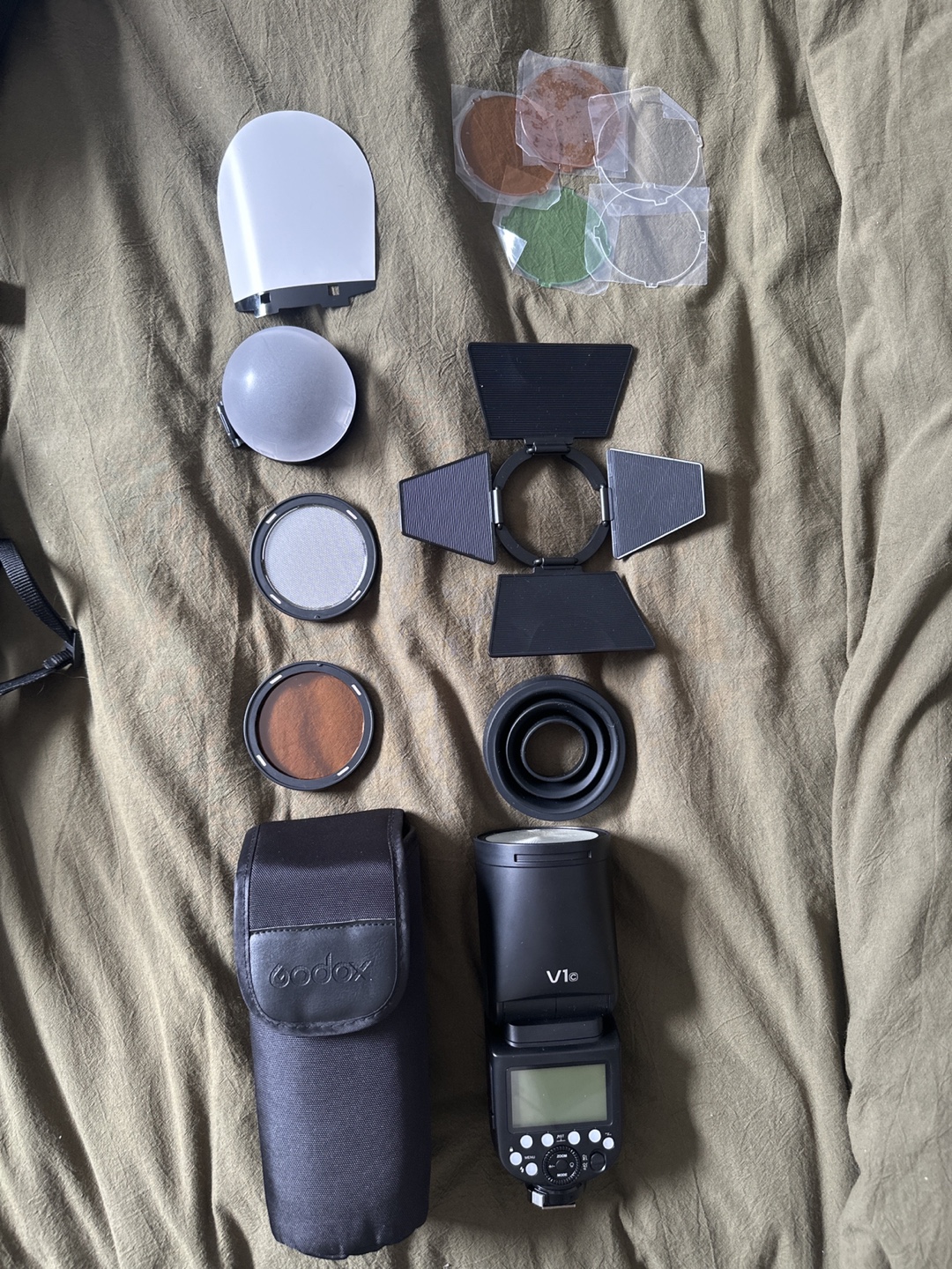 Godox V1C Camera Flash + Accessories