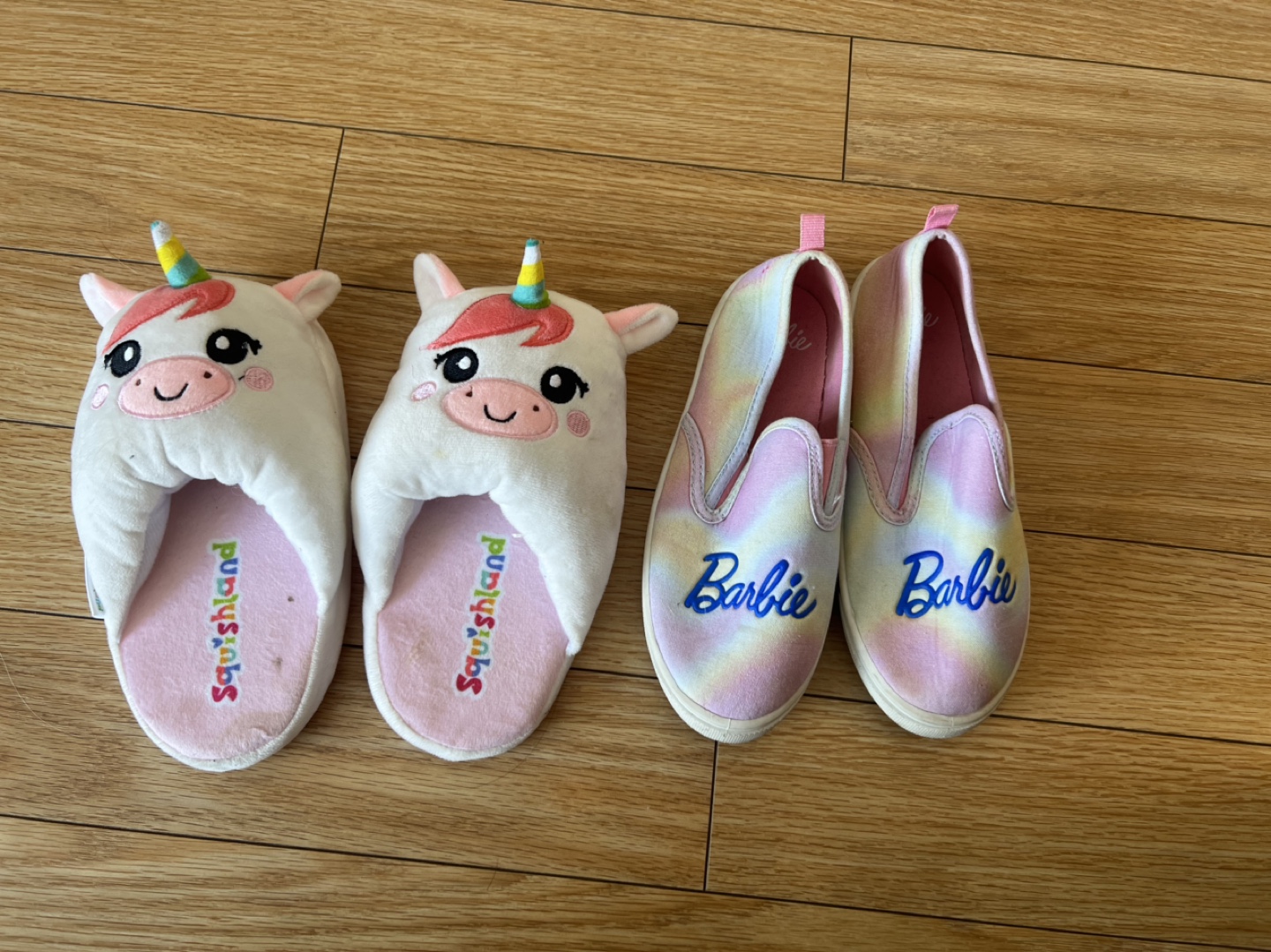 Squishmallows Unicorn Slippers & Barbie Tie-Dye Slip-Ons
