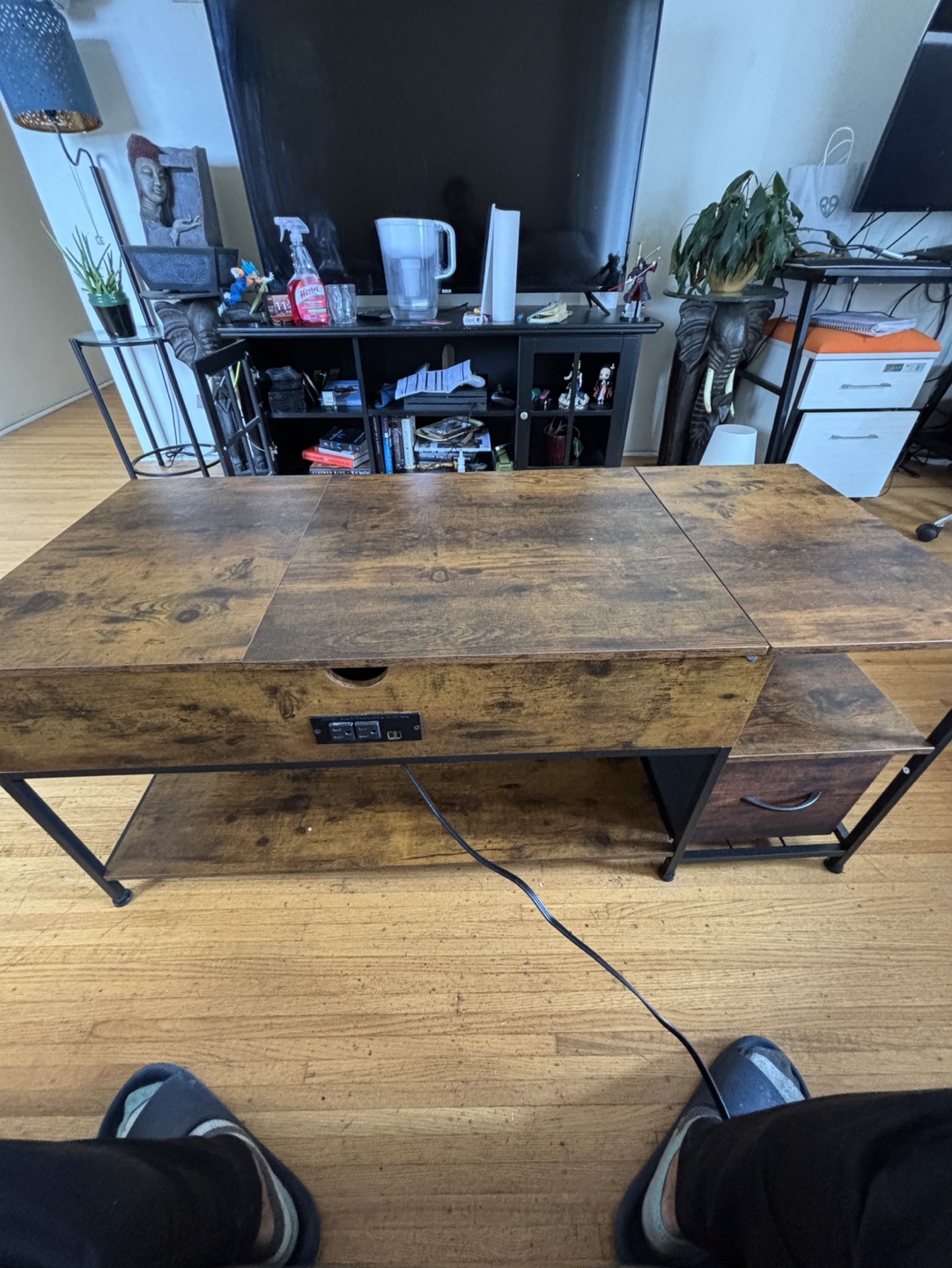 Lift-Top Coffee Table with Storage - photo 2