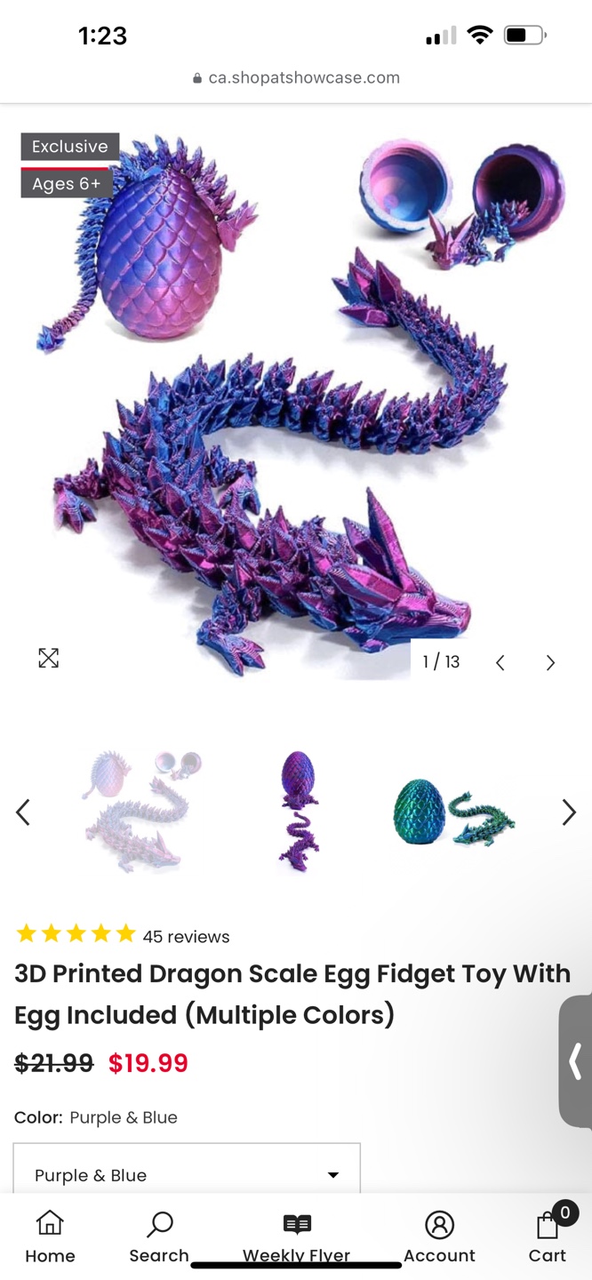 3D Printed Dragon Scale Egg Fidget Toy with Dragon