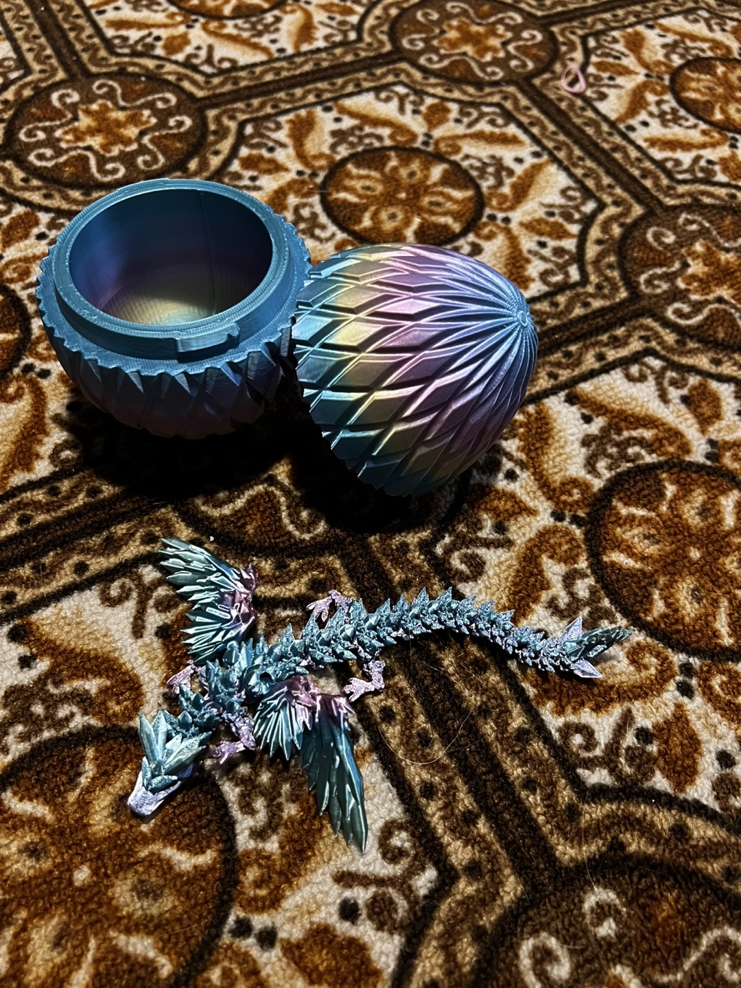 3D Printed Dragon Scale Egg Fidget Toy with Dragon - photo 2