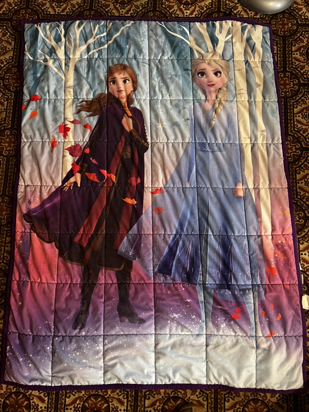 Frozen II Anna and Elsa Quilted Throw Blanket