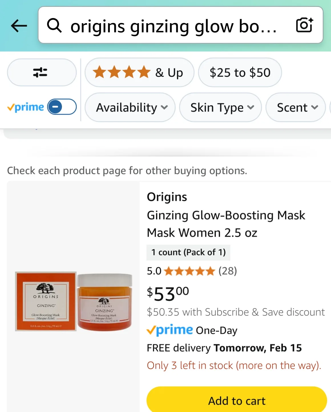 Origins Ginzing Glow-Boosting Mask 2.5 oz image indicator(3)