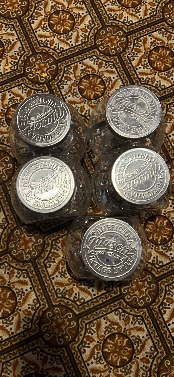 Vintage American Can Company Glass Jars with Lids (Set of 6)