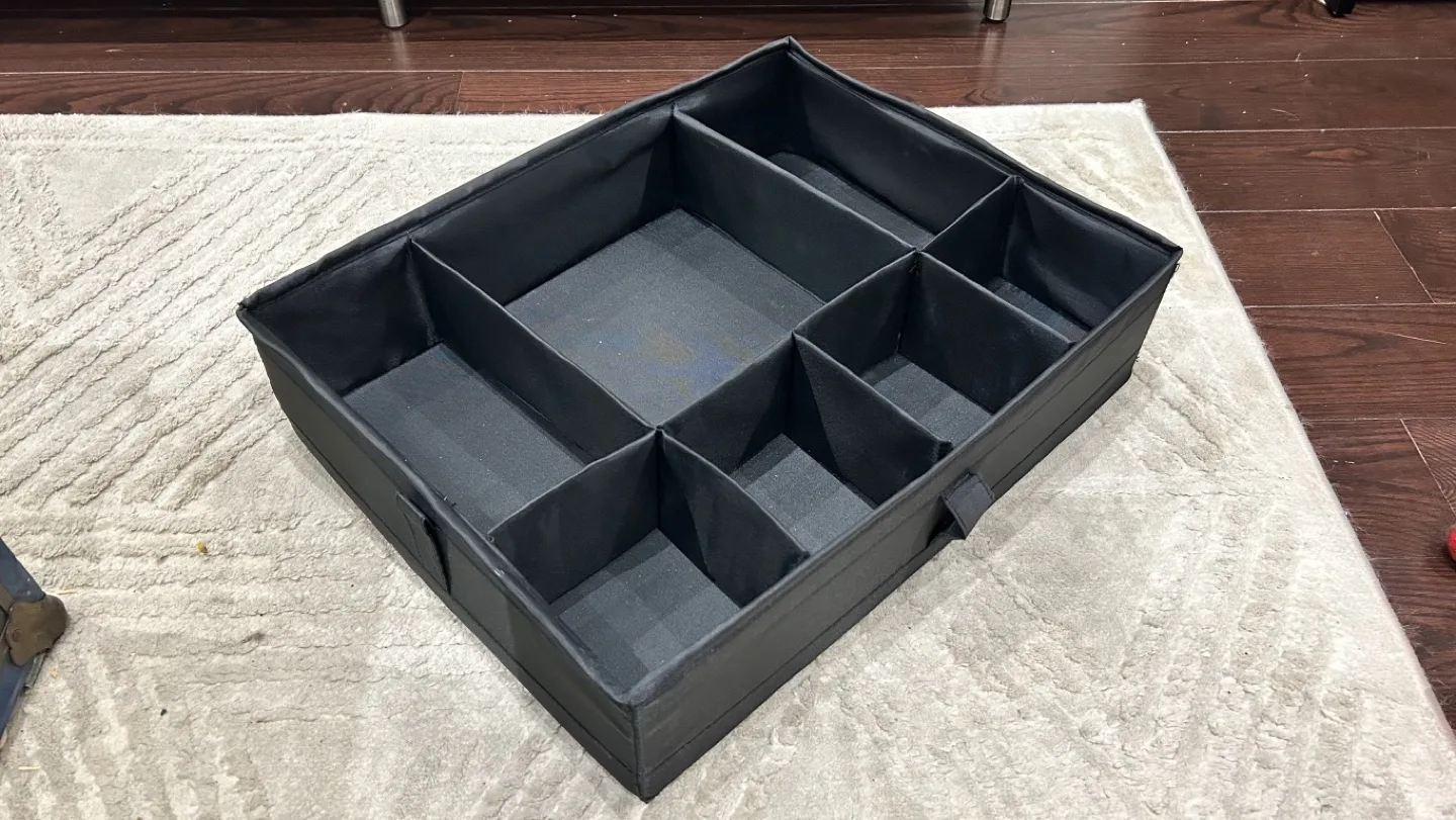 Black Fabric Drawer Organizer with Multiple Compartments image indicator(4)