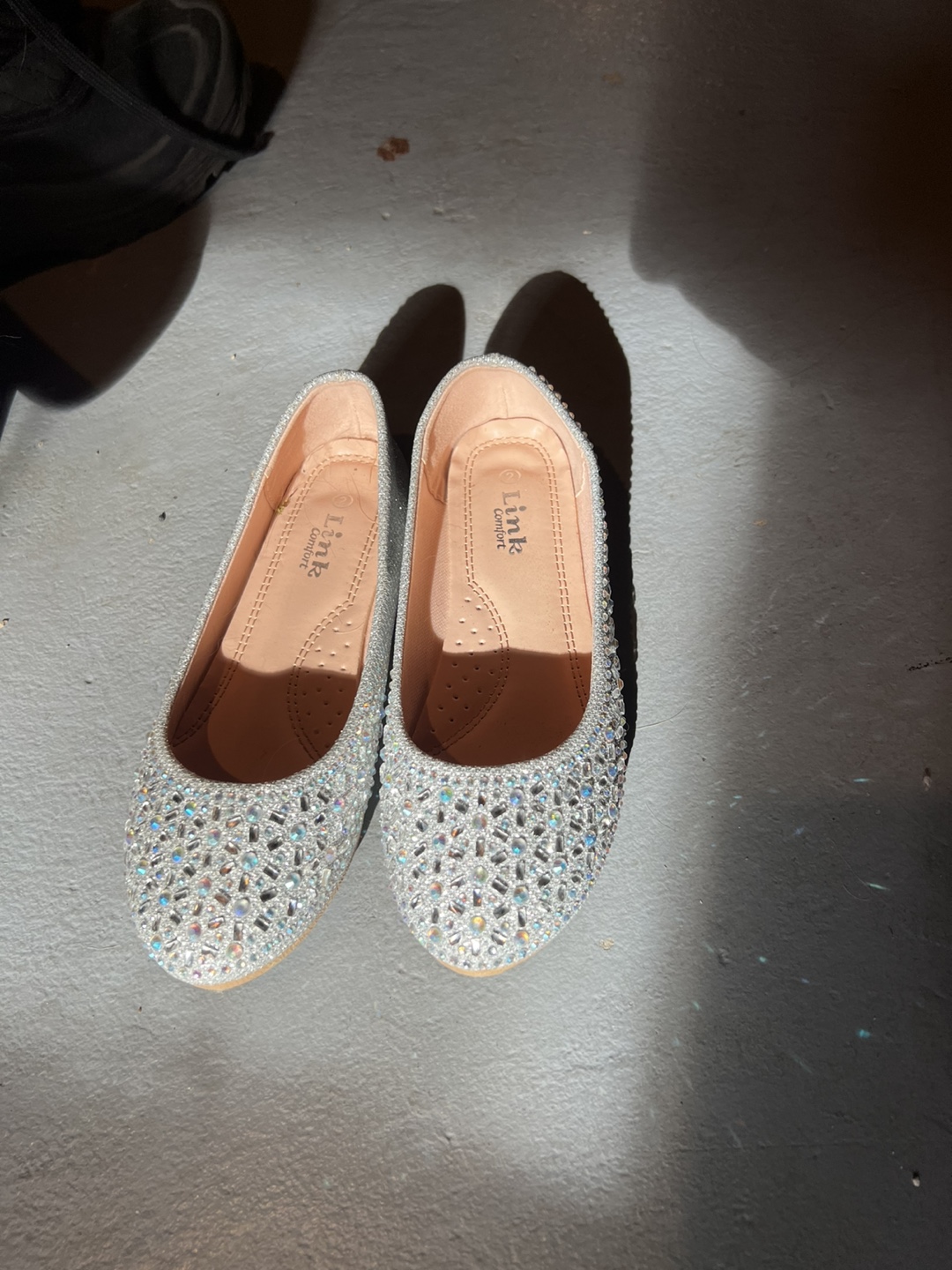 Girls' Silver Glitter Sparkle Flats Size 12 - photo 2