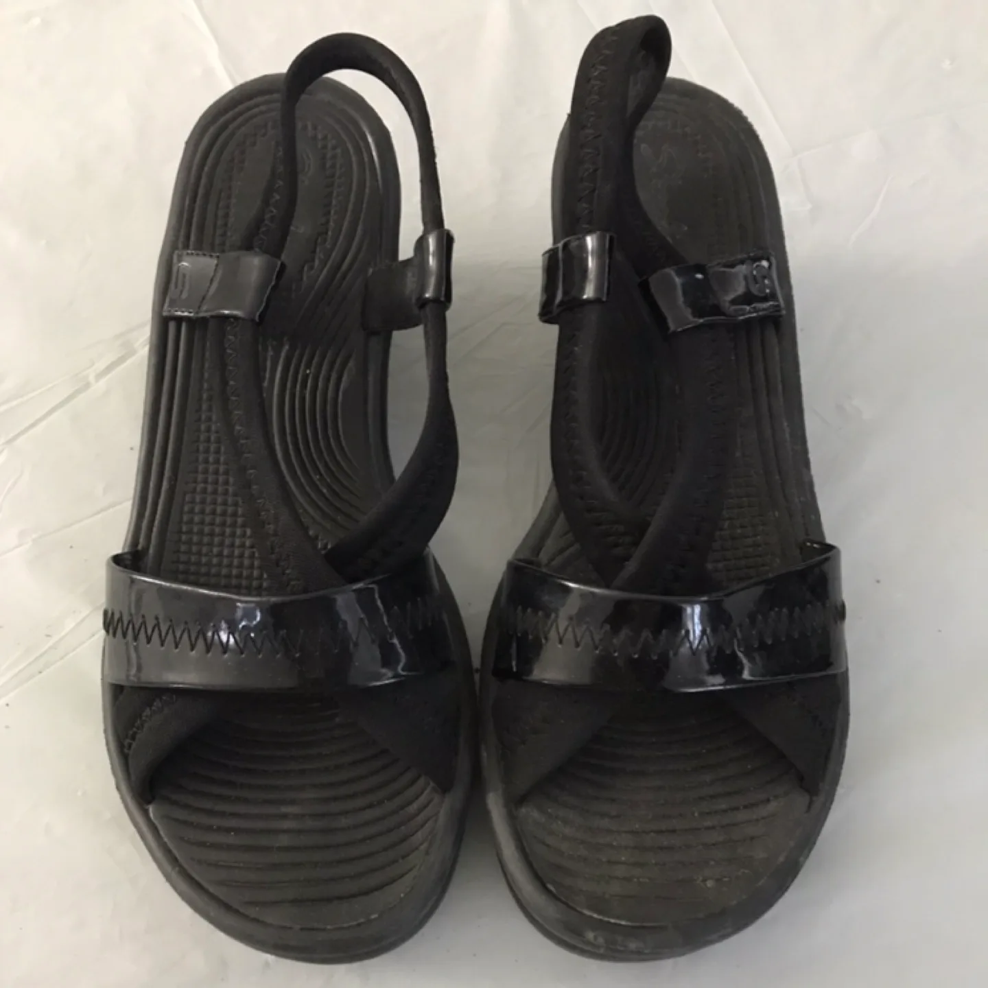 Skechers Women's Black Wedge Sandals thumbnail