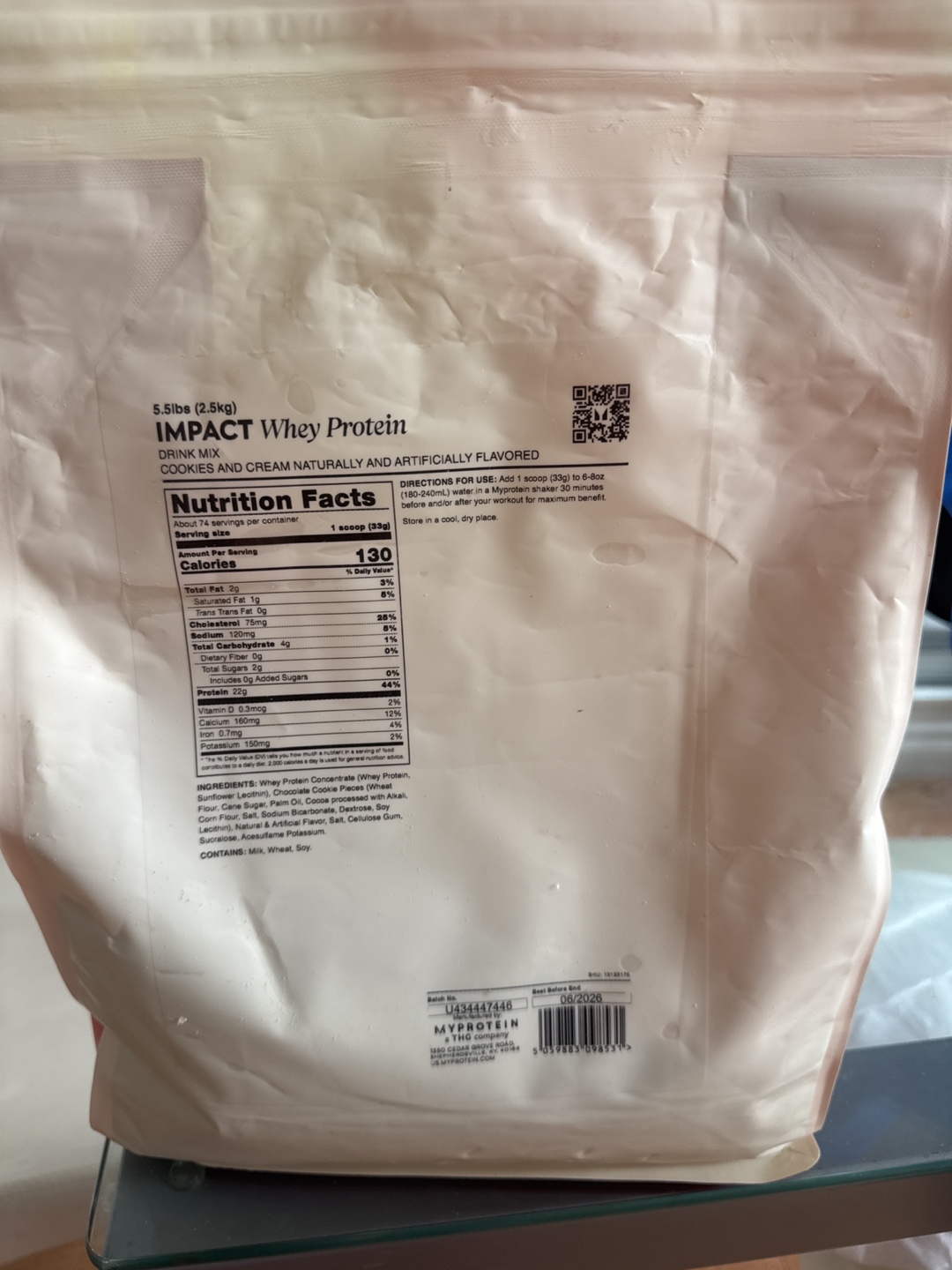 Myprotein Impact Whey Protein - Cookies and Cream - 3.3lbs - photo 2