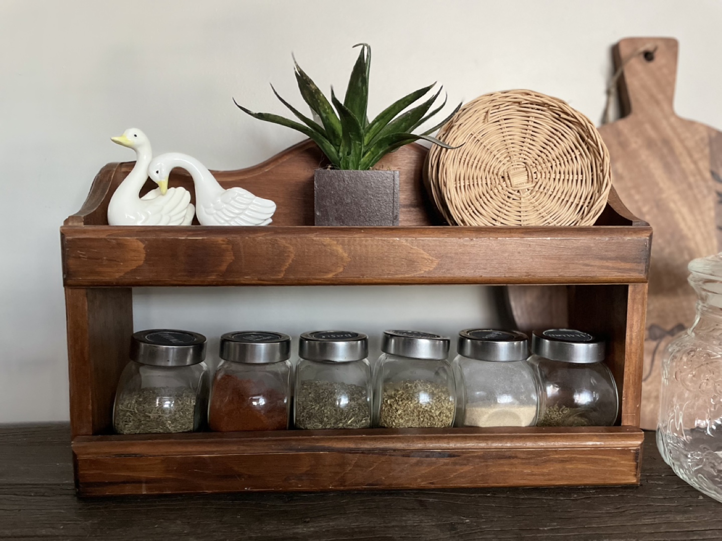 Wooden Two-Tier Spice Rack