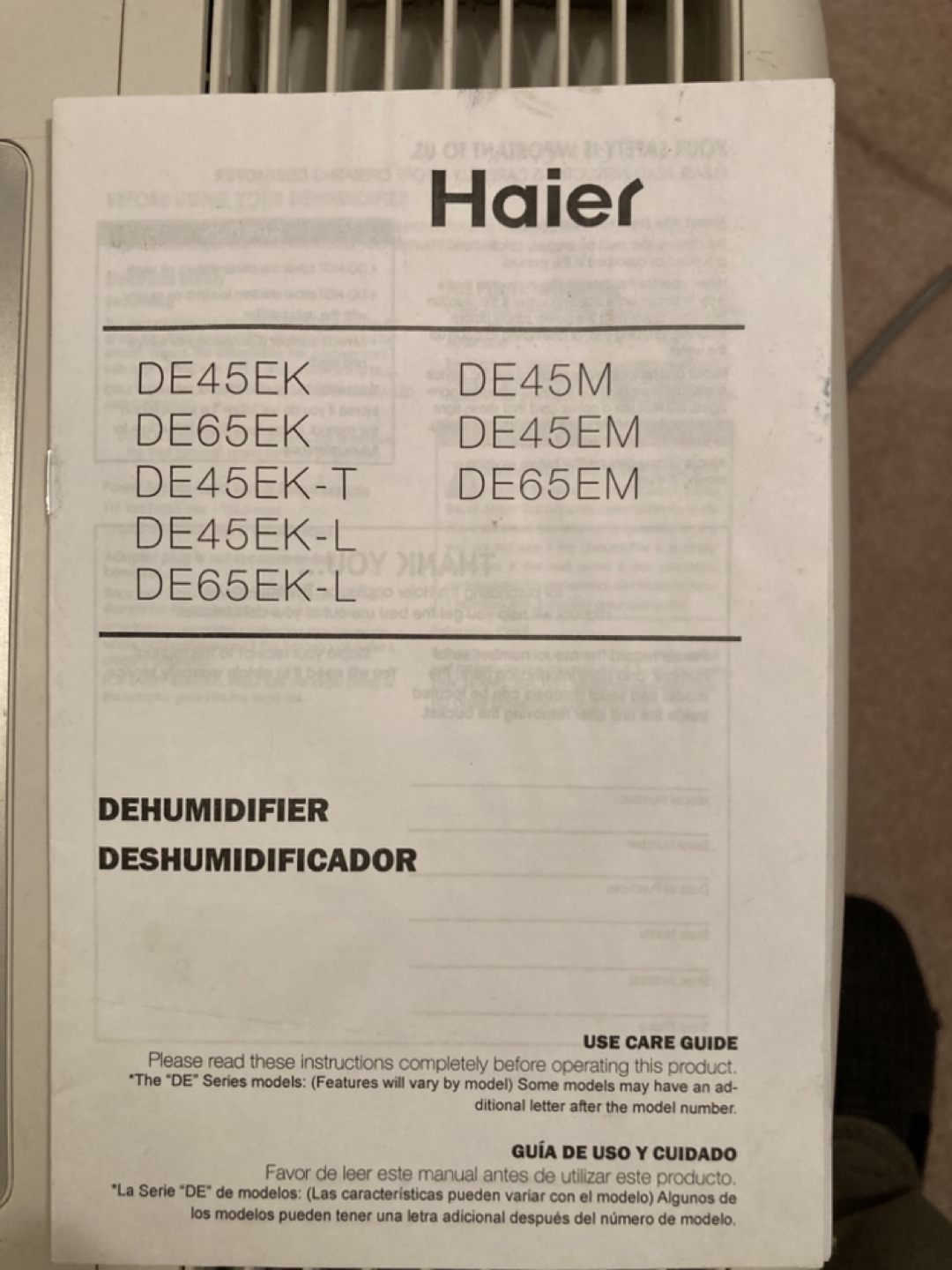 Haier DE65EK-L Dehumidifier - photo 5