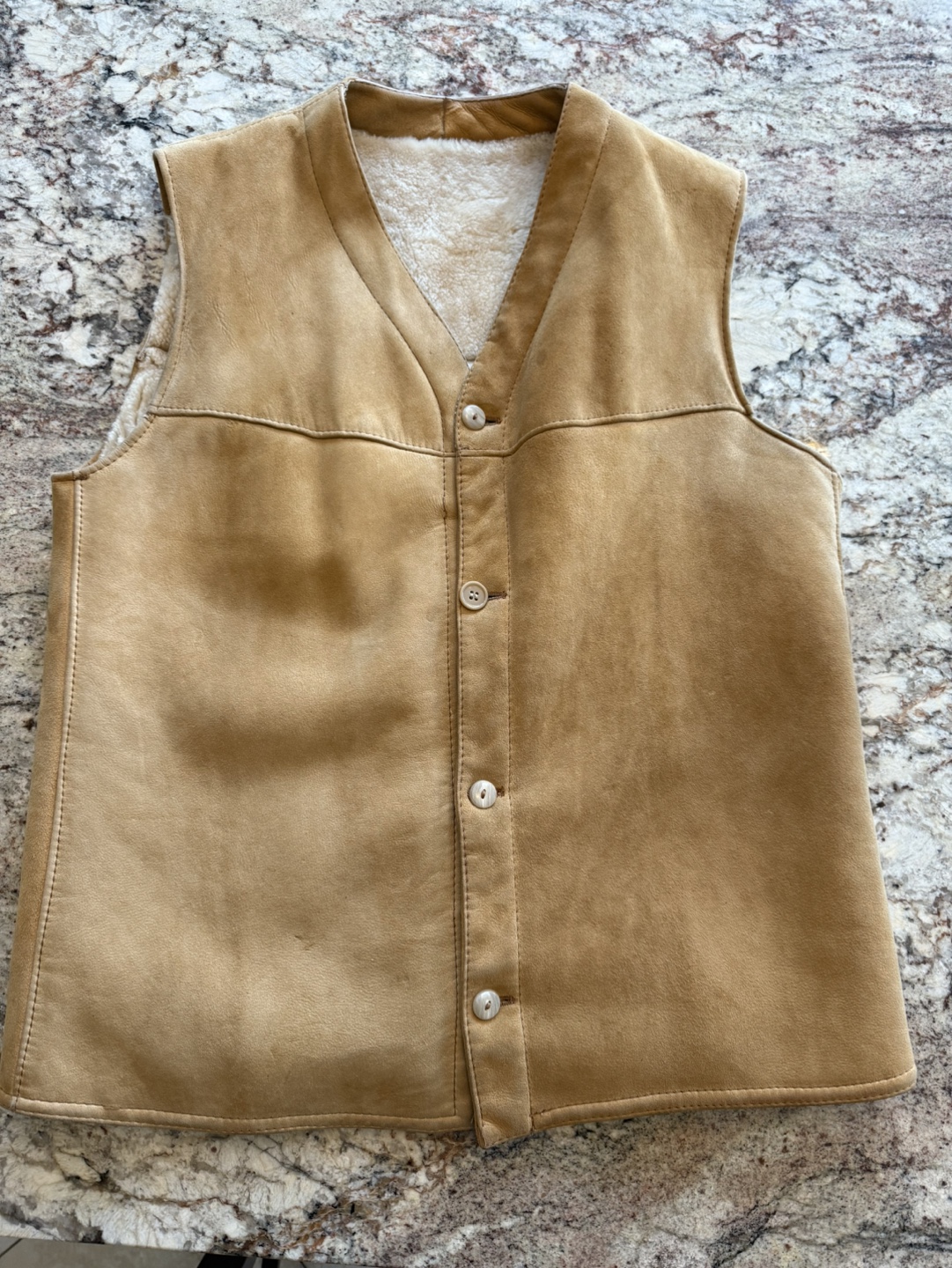 Vintage suede and Shearling Vest