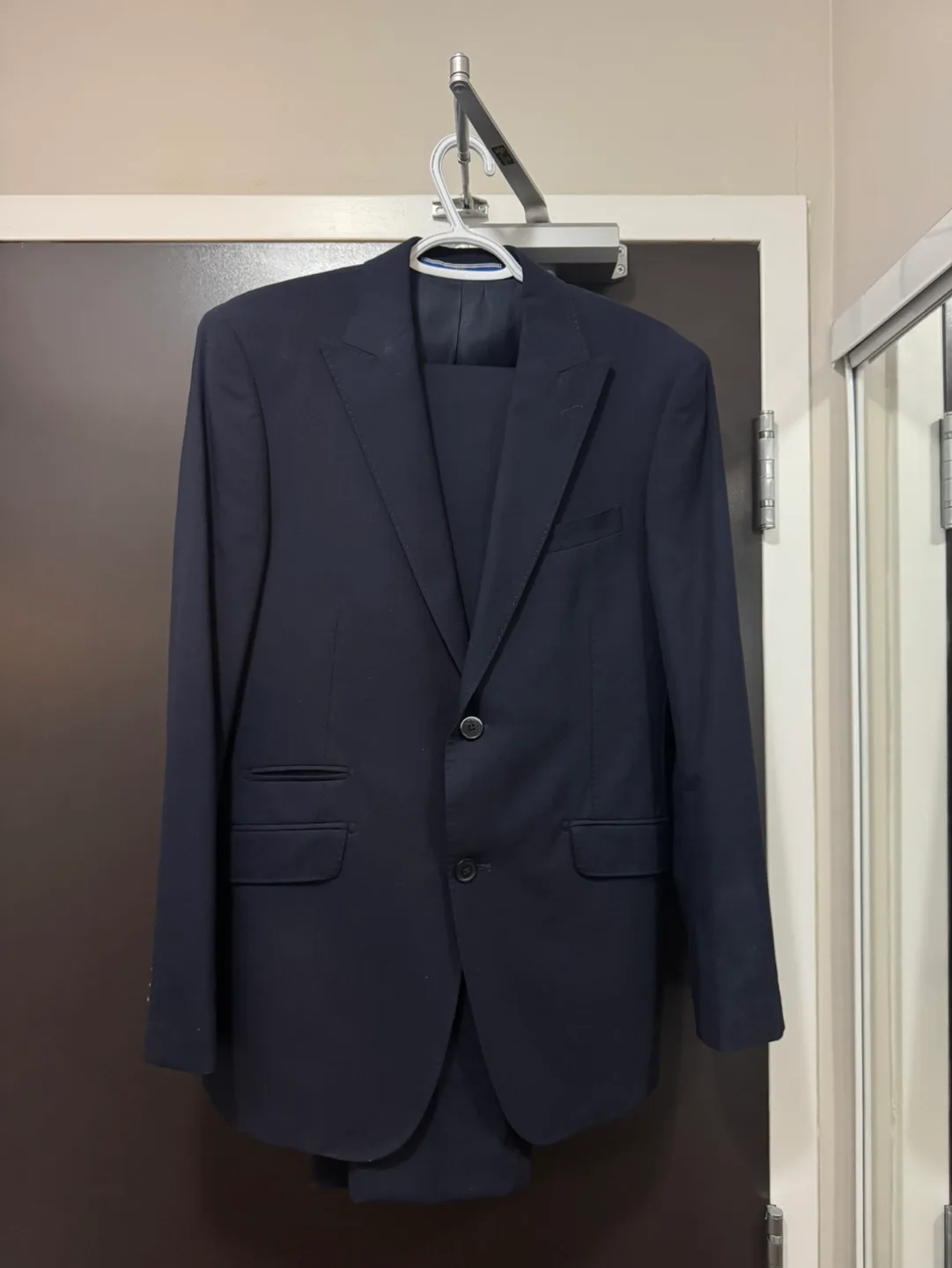 Men's H.E. by MANGO Navy Blue Suit - Size 38R thumbnail