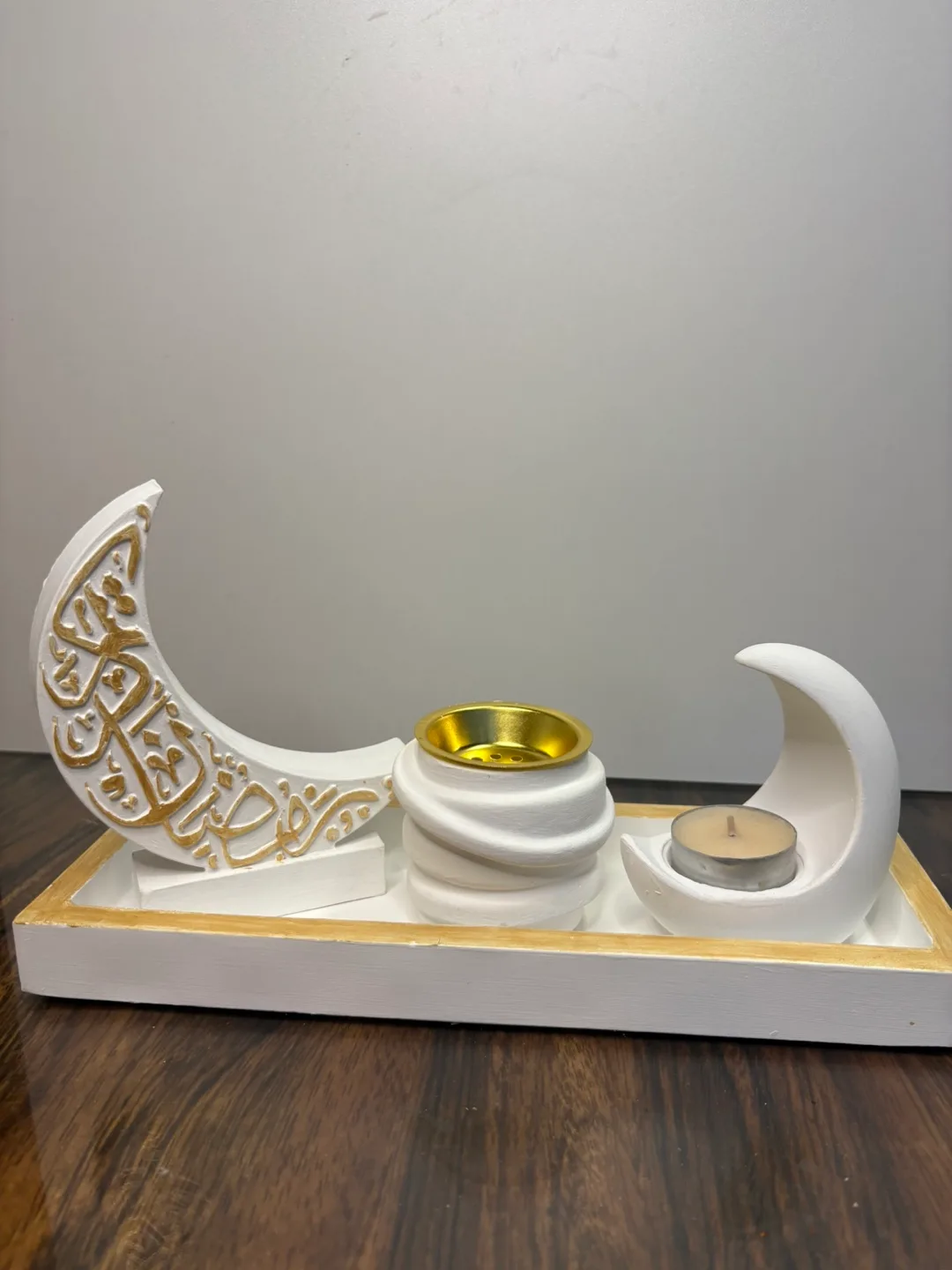 Ramadan Crescent Moon Tray | Candle Holder,incense burner thumbnail