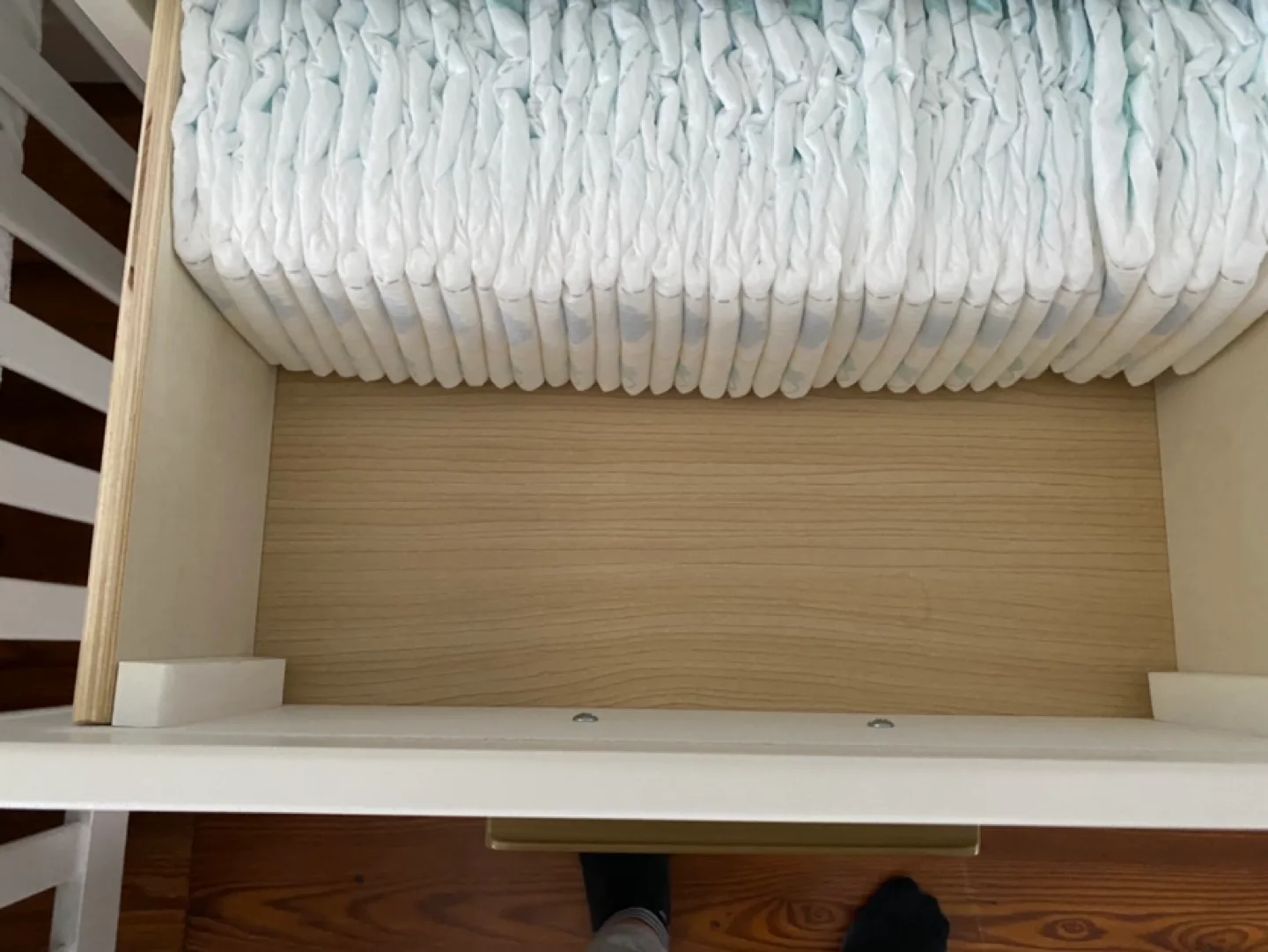 White Changing Table Dresser with Gold Handles image indicator(2)