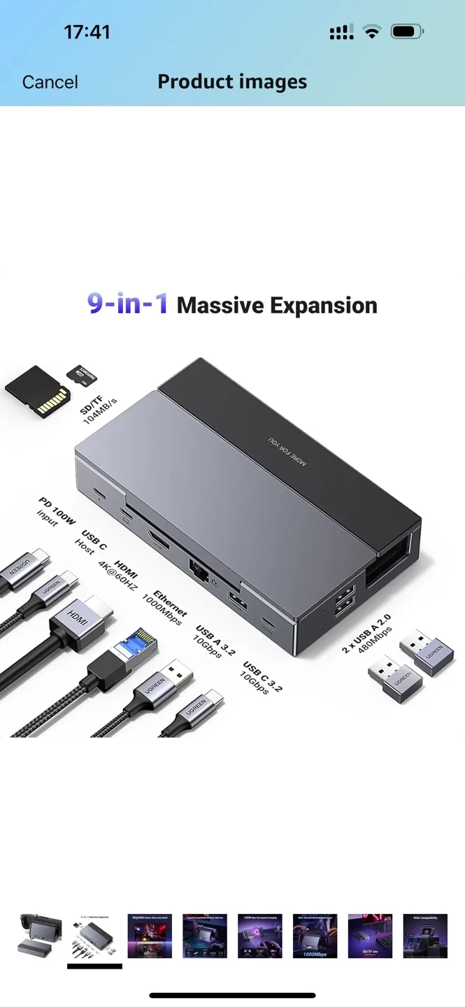 UGREEN 9-in-1 USB-C Hub - Multiport Adapter thumbnail