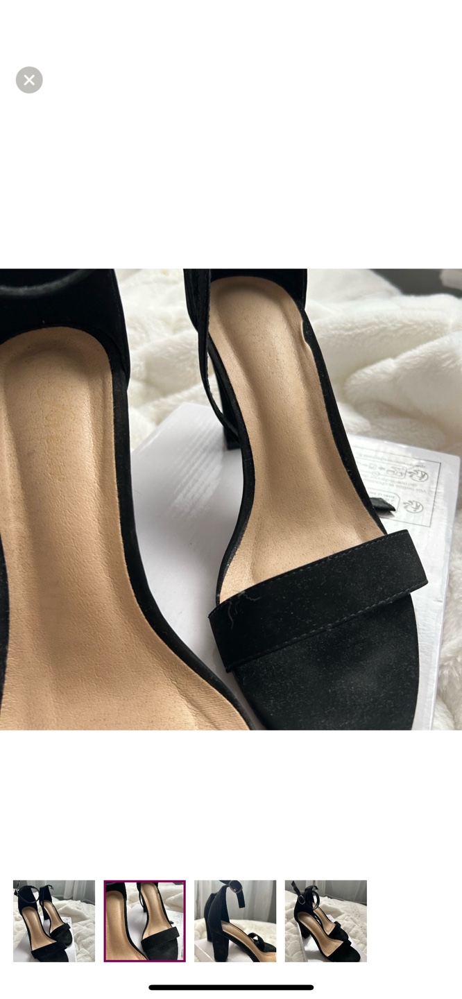 Black Suede Ankle Strap Heels - photo 3