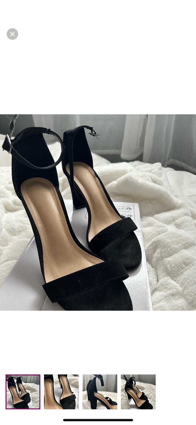Black Suede Ankle Strap Heels