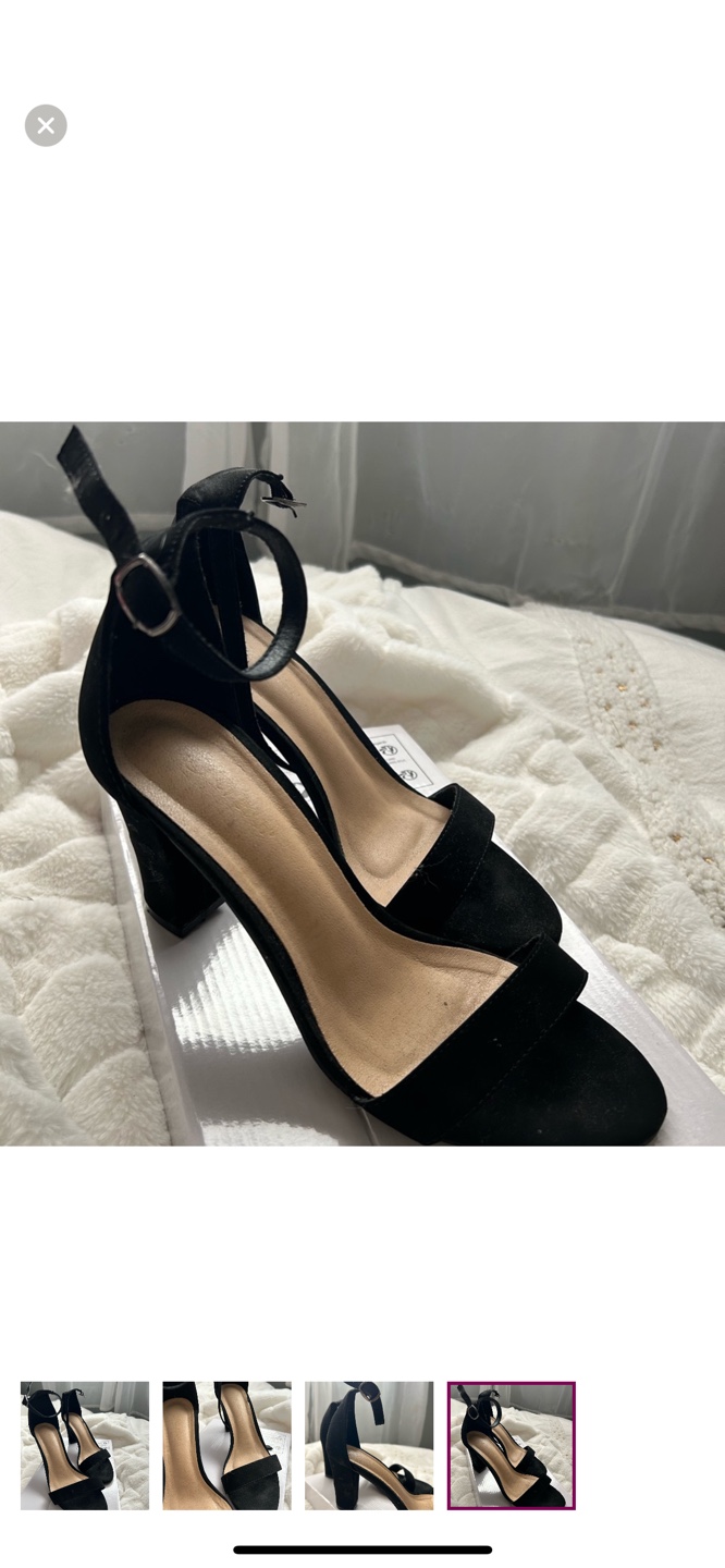 Black Suede Ankle Strap Heels - photo 4