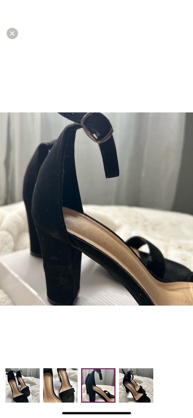 Black Suede Ankle Strap Heels - photo 2