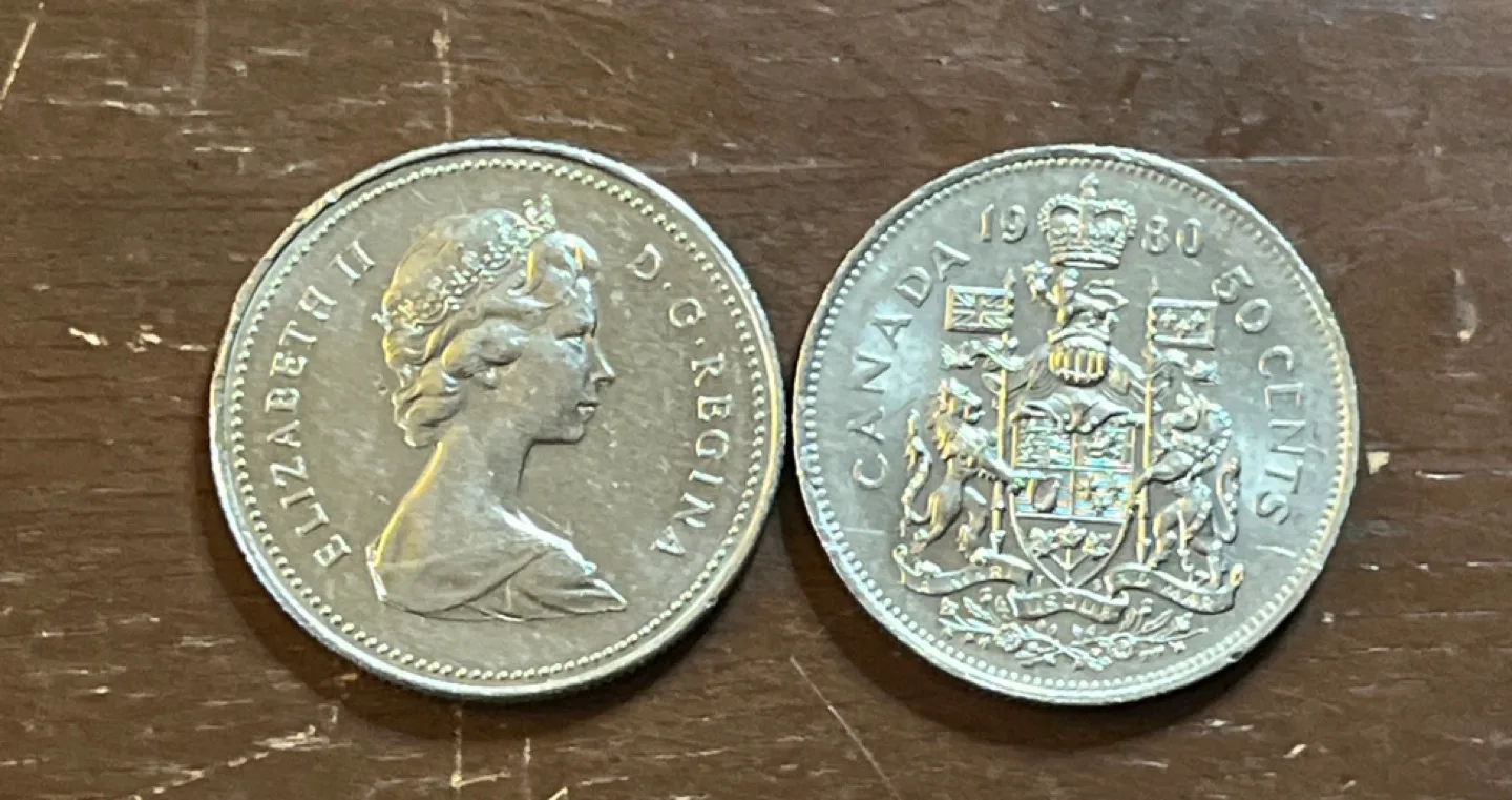 1979 & 1980 Canadian 50 Cent Coins image indicator(2)