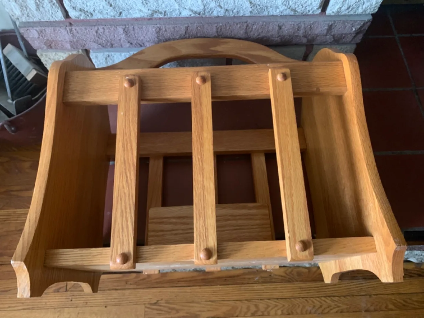 Well made, Solid Oak Magazine Rack image indicator(3)