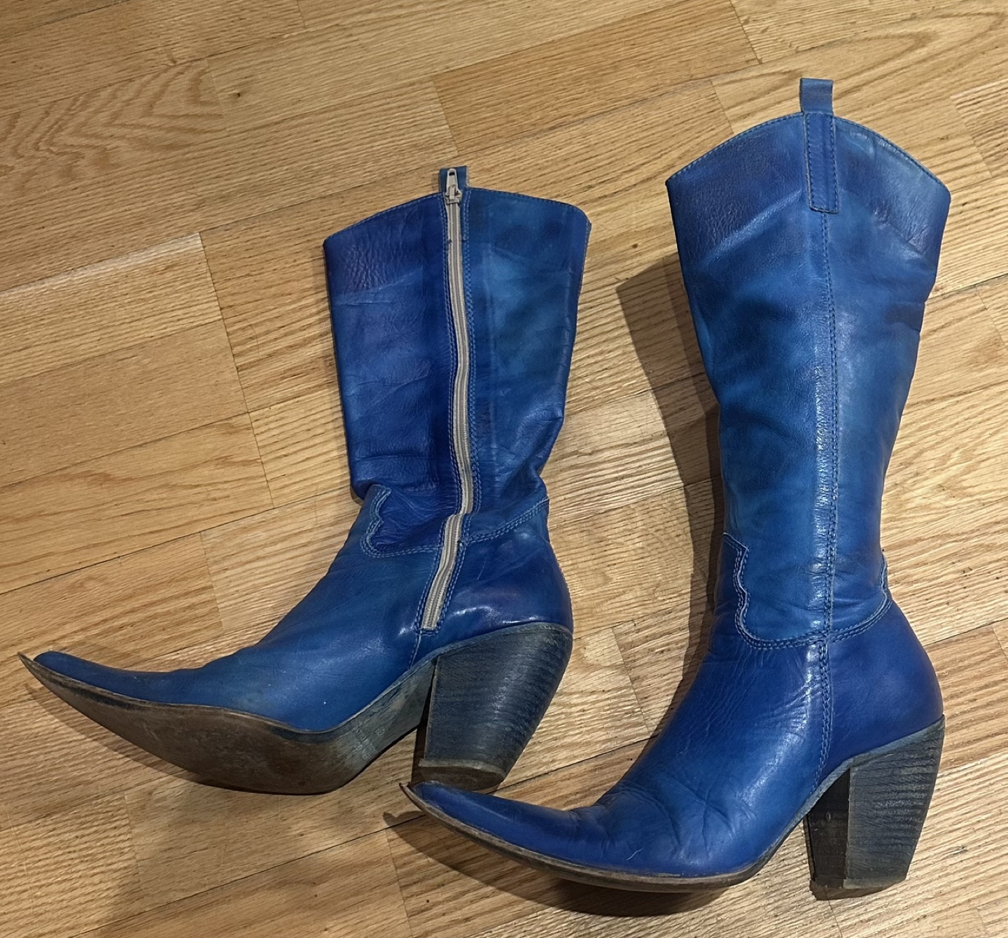 Vera Gomes Blue Leather Cowboy Boots