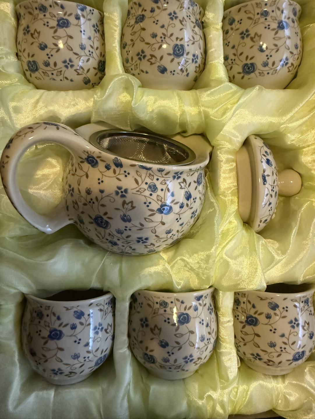 Floral Teapot and Teacup Set